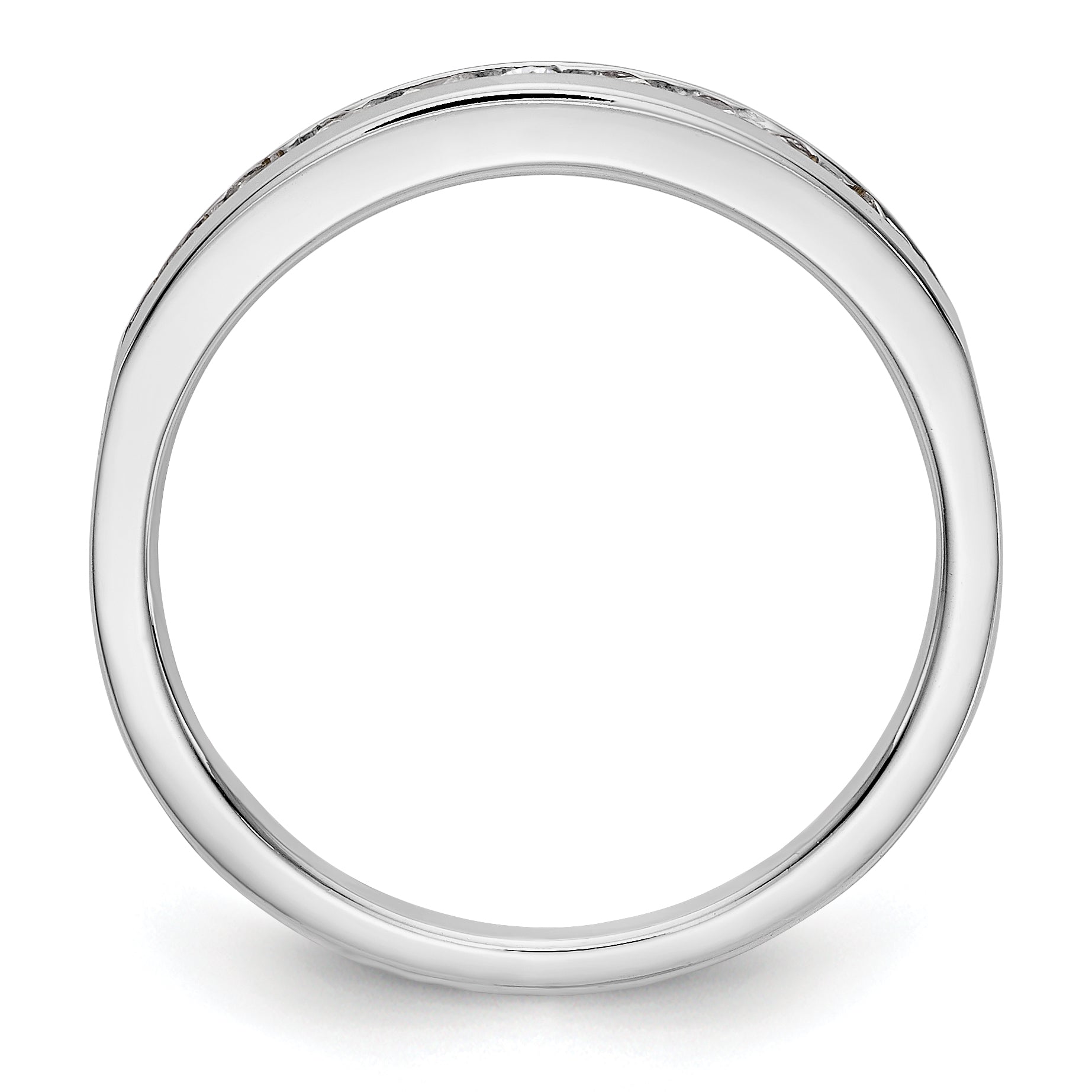 14K White Gold 11-Stone 1/3 carat Complete Round Diamond Channel Band