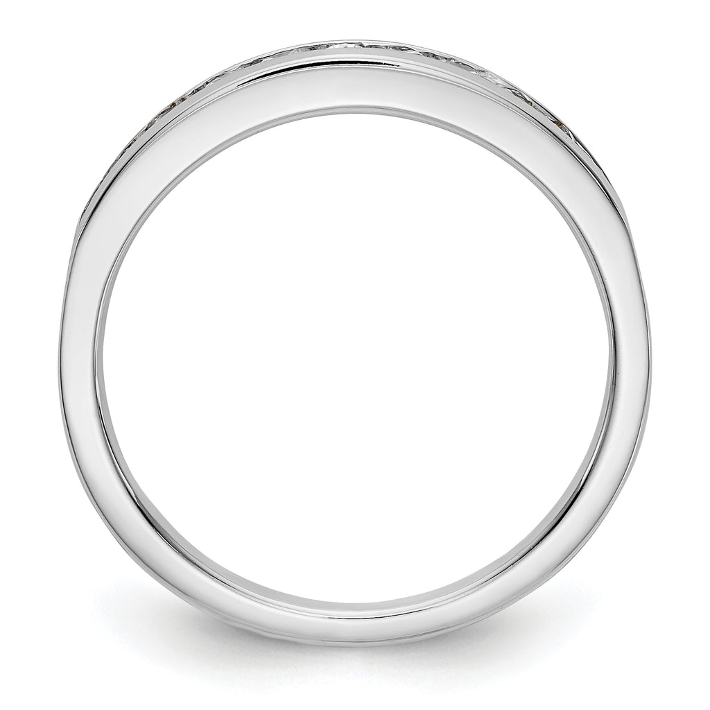 14K White Gold 11-Stone 1/3 carat Complete Round Diamond Channel Band