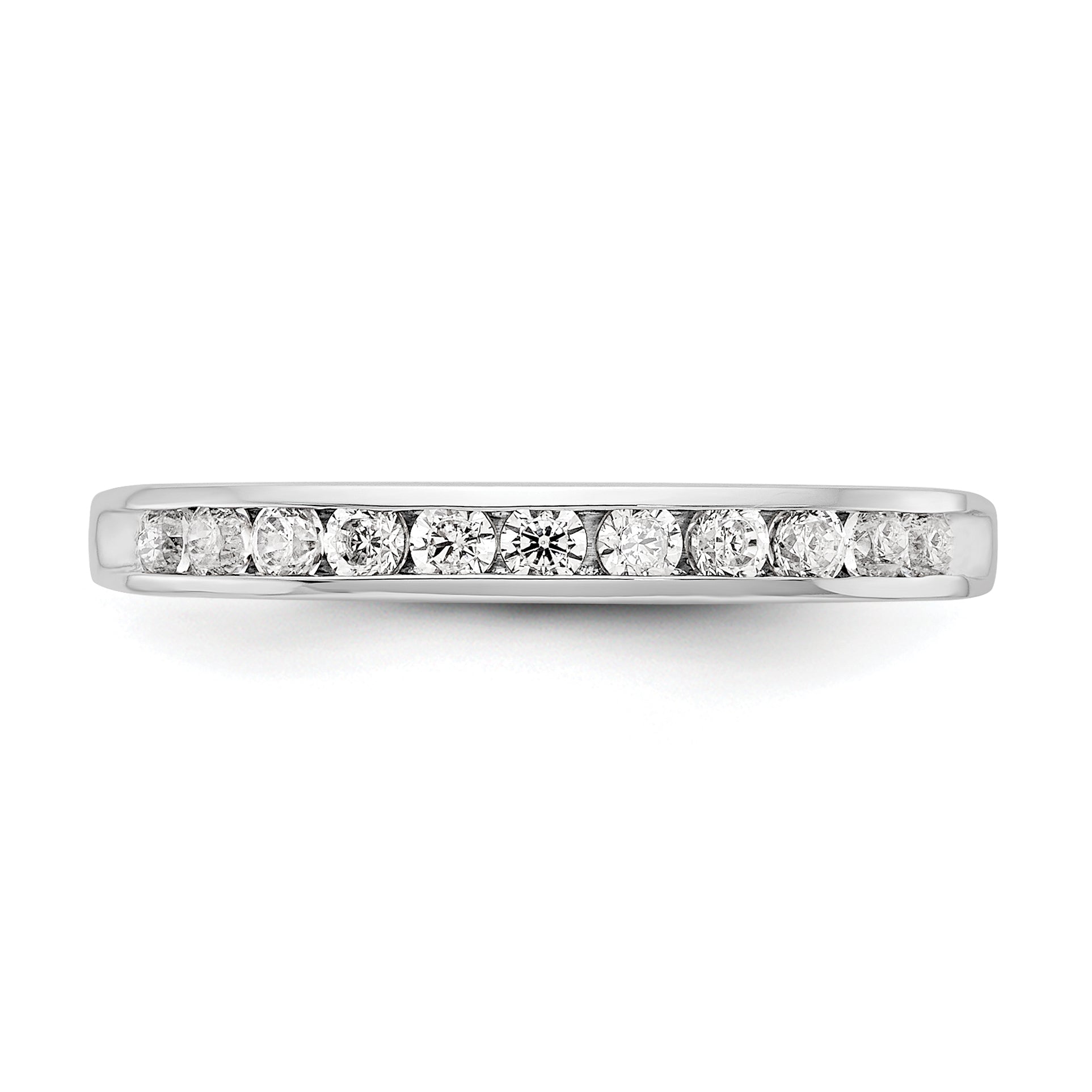 14K White Gold 11-Stone 1/3 carat Complete Round Diamond Channel Band