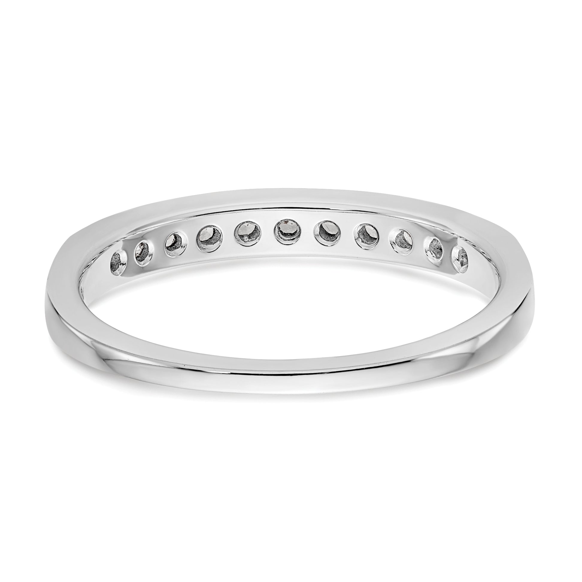 14K White Gold 11-Stone 1/3 carat Complete Round Diamond Channel Band