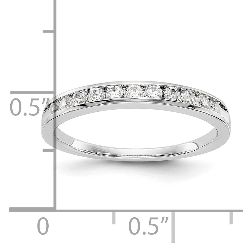 14K White Gold 11-Stone 1/3 carat Complete Round Diamond Channel Band