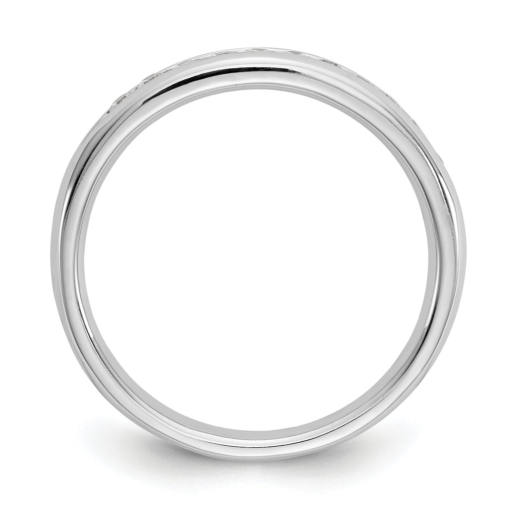 14k White Gold 1/5 carat Lab Grown Diamond VS/SI+ G+ Eleven Stone Complete Channel Set Band