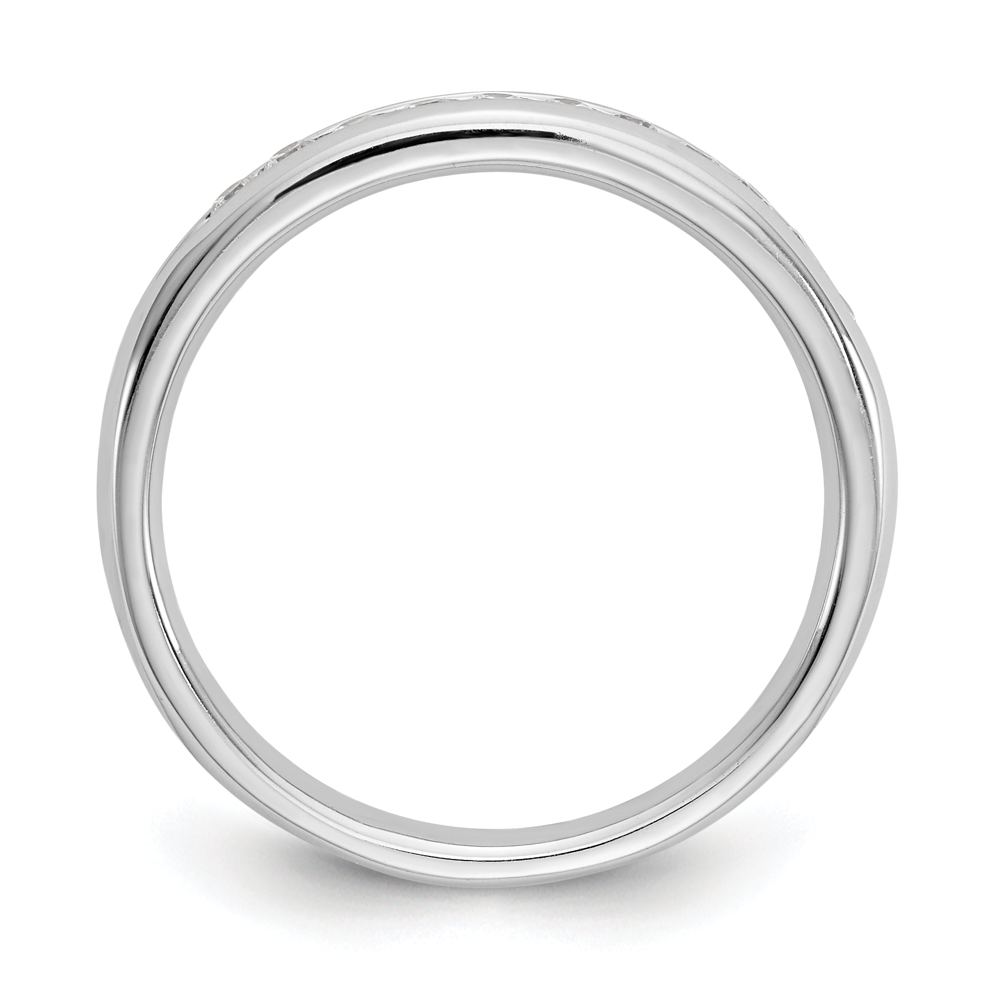 14k White Gold 1/5 carat Lab Grown Diamond VS/SI+ G+ Eleven Stone Complete Channel Set Band
