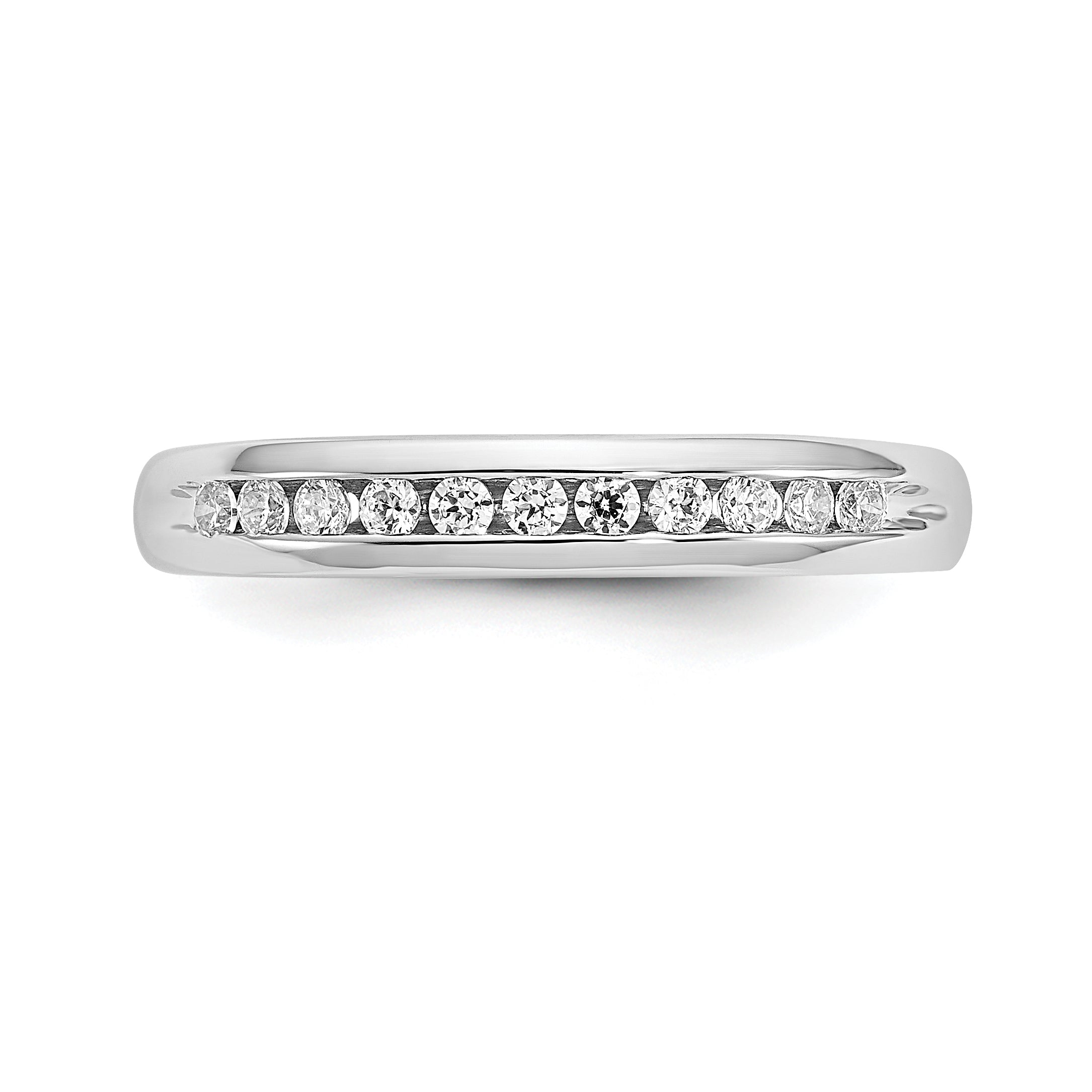 14k White Gold 1/5 carat Lab Grown Diamond VS/SI+ G+ Eleven Stone Complete Channel Set Band