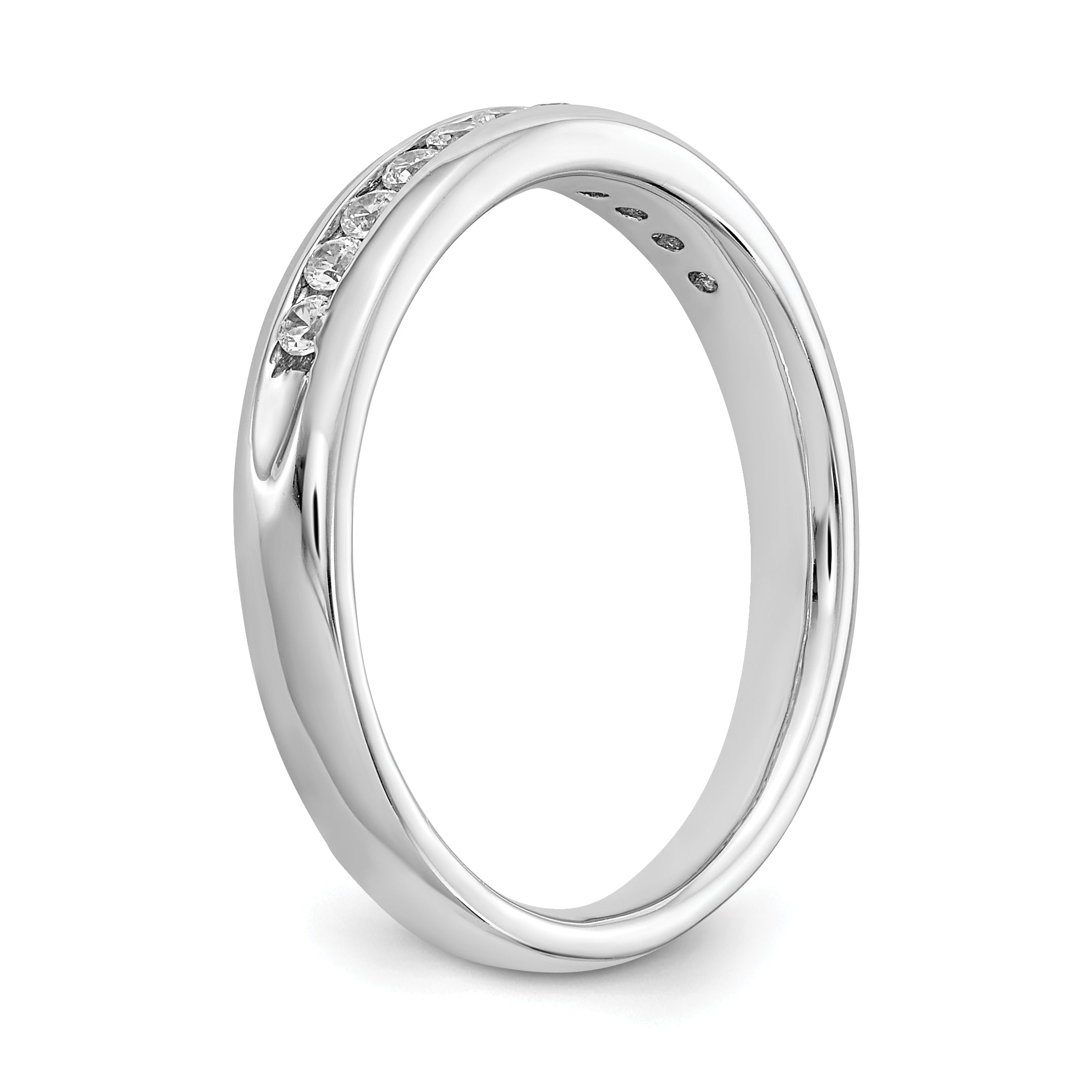 14k White Gold 1/5 carat Lab Grown Diamond VS/SI+ G+ Eleven Stone Complete Channel Set Band