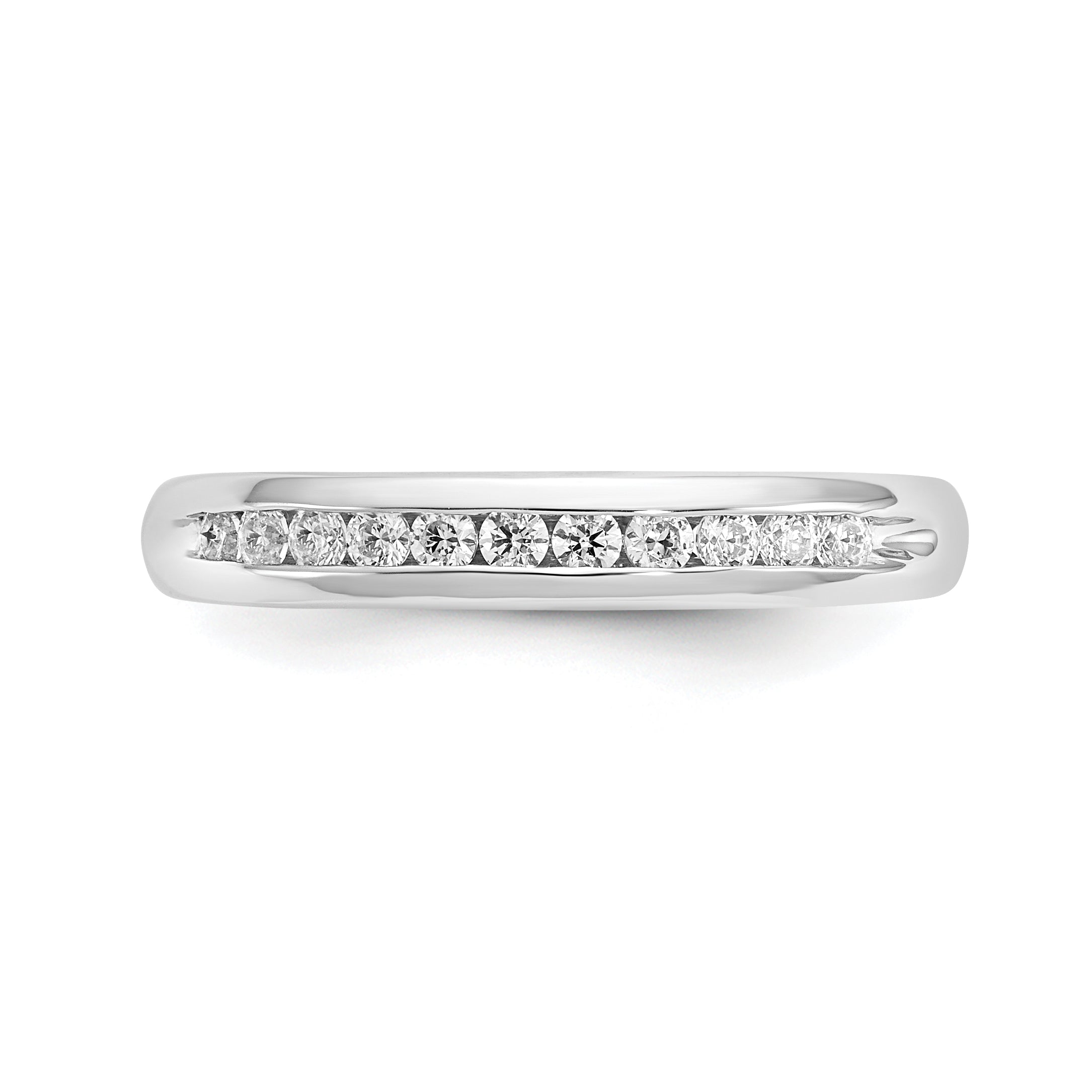 14k White Gold 1/4 carat Lab Grown Diamond VS/SI+ G+ Eleven Stone Complete Channel Set Band