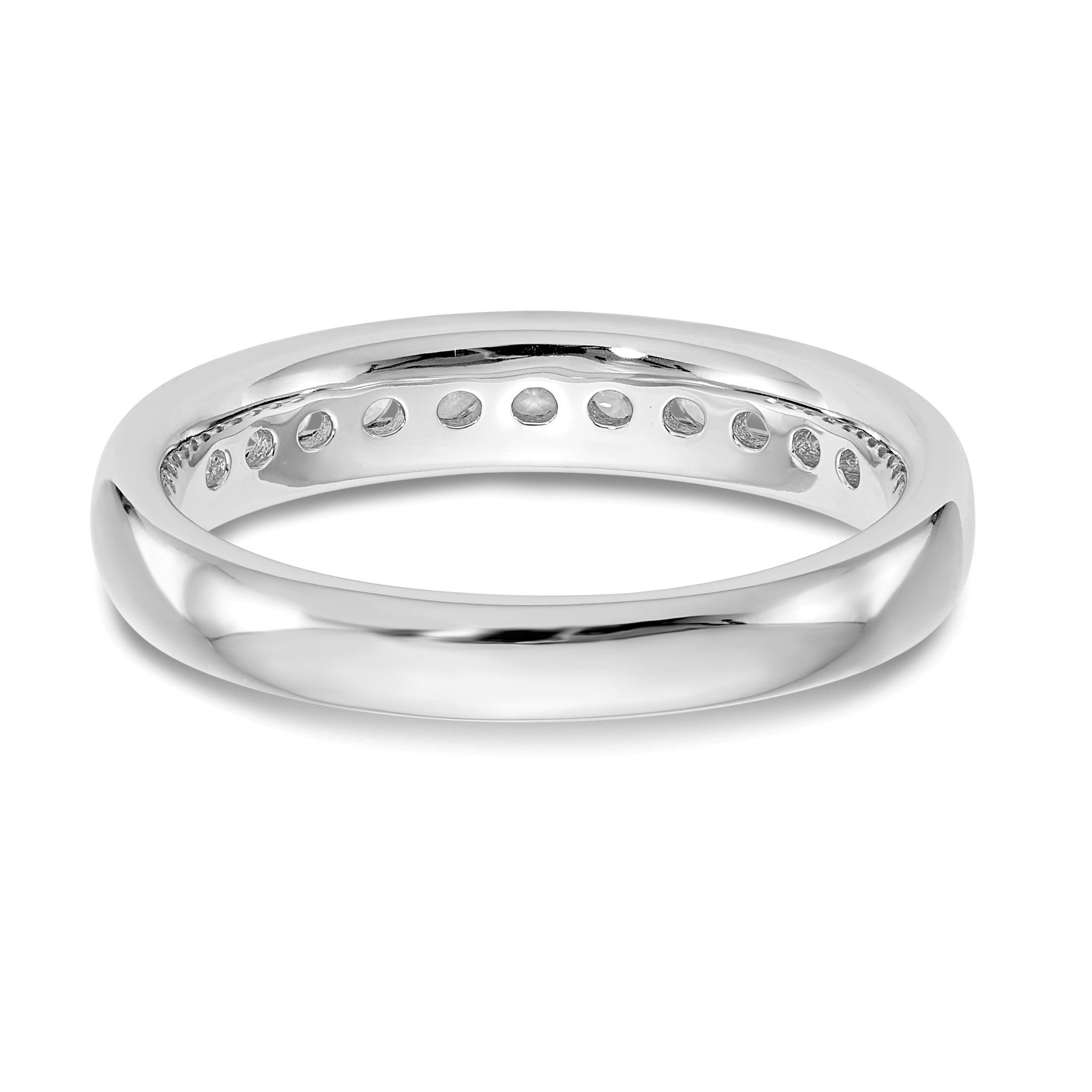 14k White Gold 1/4 carat Lab Grown Diamond VS/SI+ G+ Eleven Stone Complete Channel Set Band