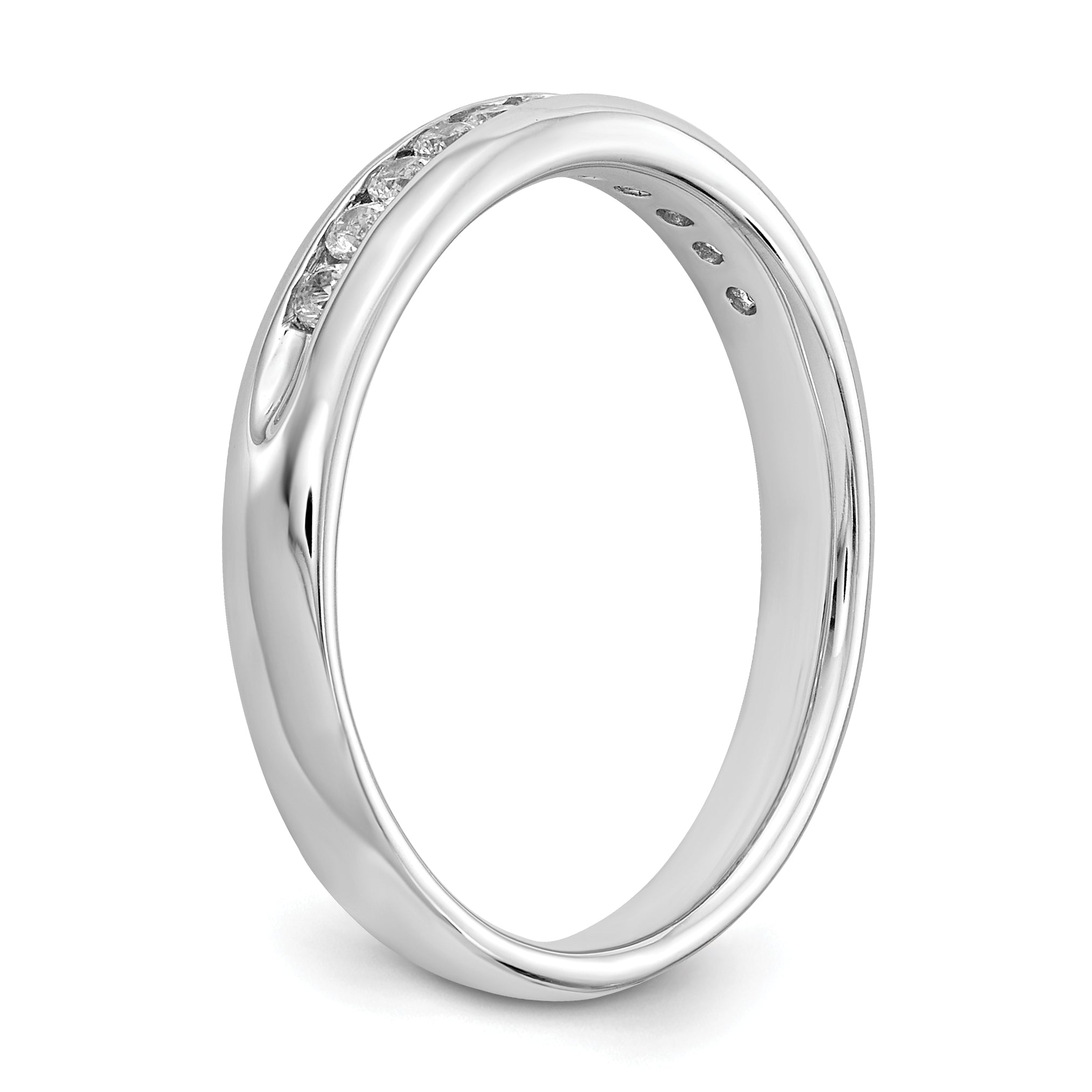 14k White Gold 1/4 carat Lab Grown Diamond VS/SI+ G+ Eleven Stone Complete Channel Set Band