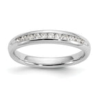 14k White Gold 1/4 carat Lab Grown Diamond VS/SI+ G+ Eleven Stone Complete Channel Set Band