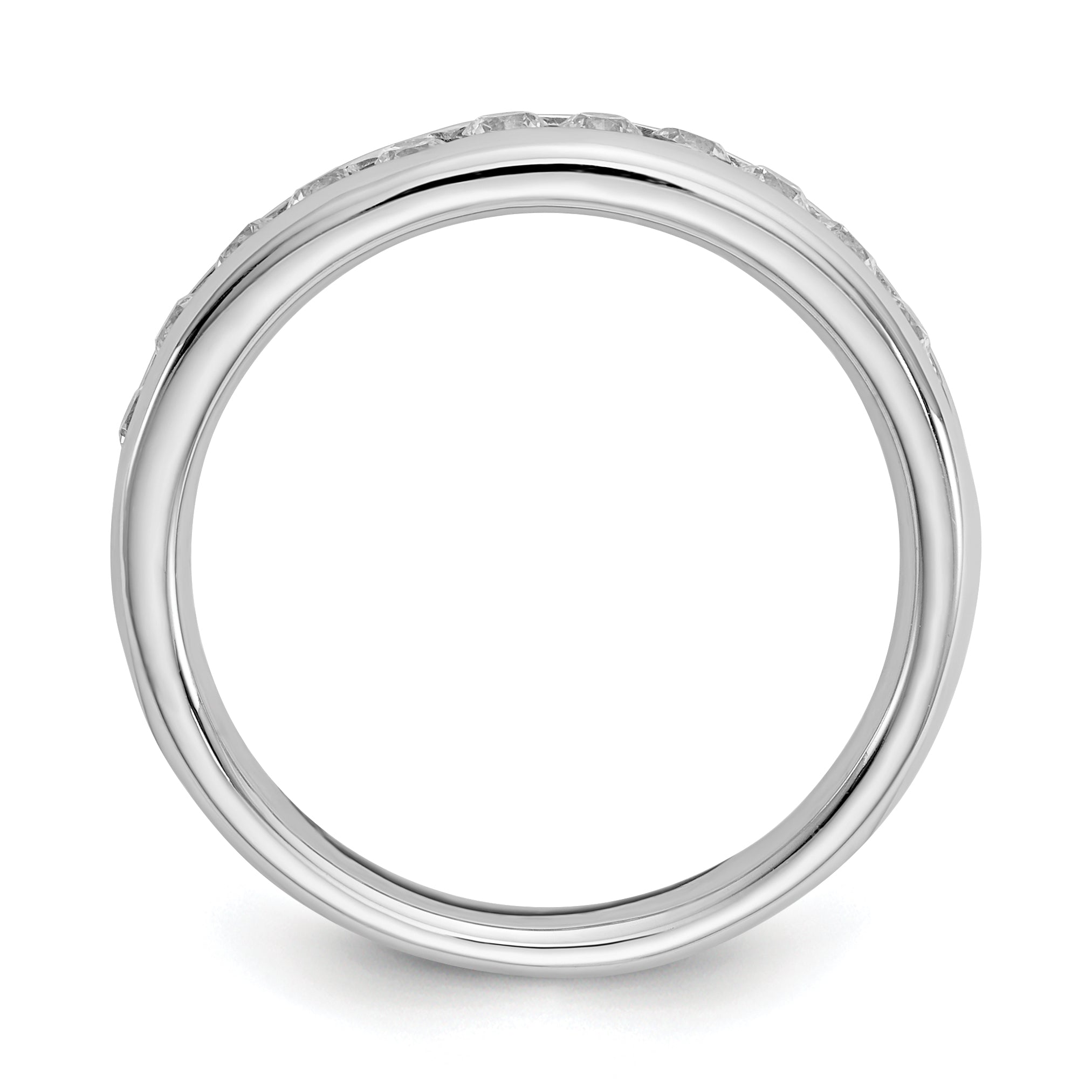 14k White Gold 3/8 carat Lab Grown Diamond VS/SI+ G+ Eleven Stone Complete Channel Set Band