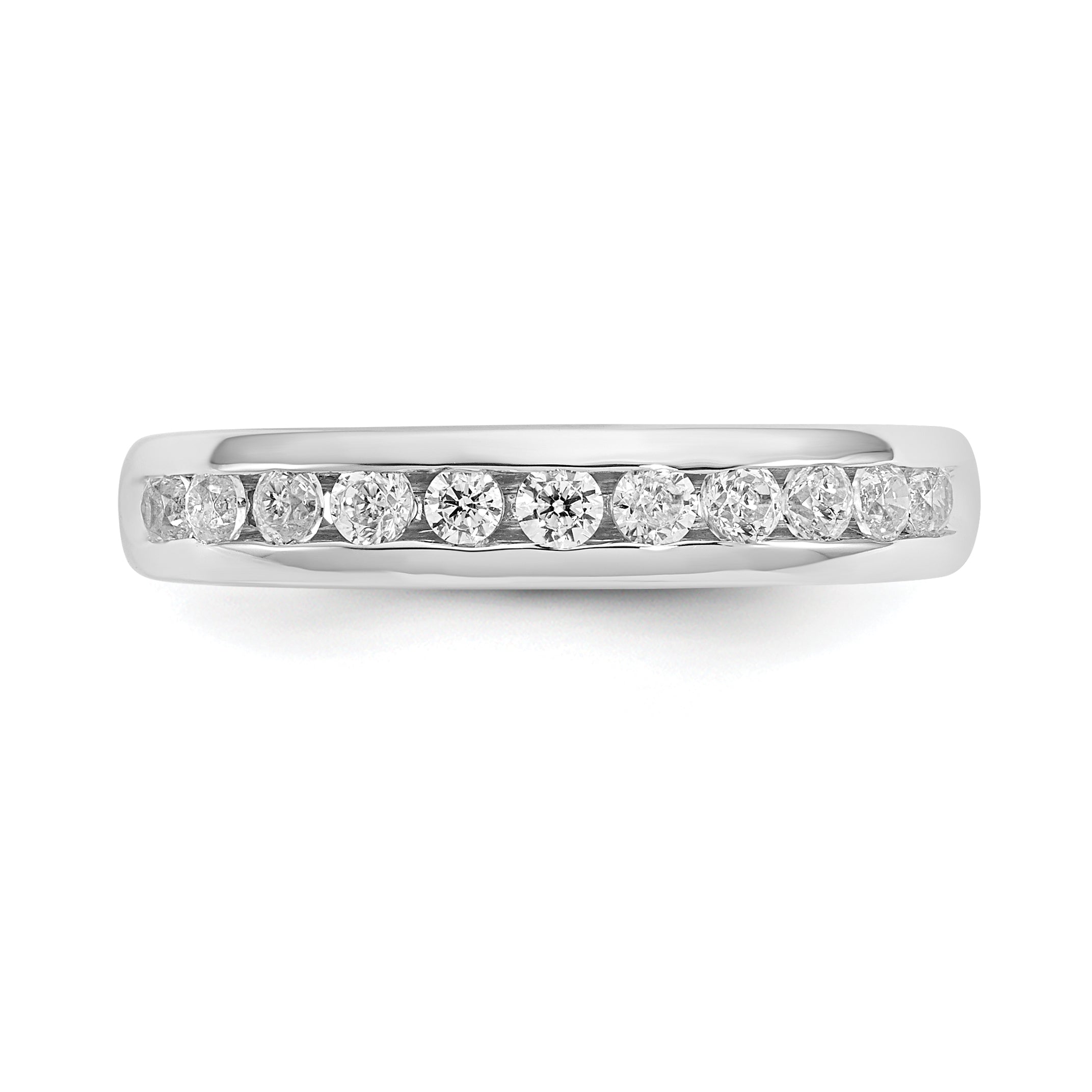 14k White Gold 3/8 carat Lab Grown Diamond VS/SI+ G+ Eleven Stone Complete Channel Set Band
