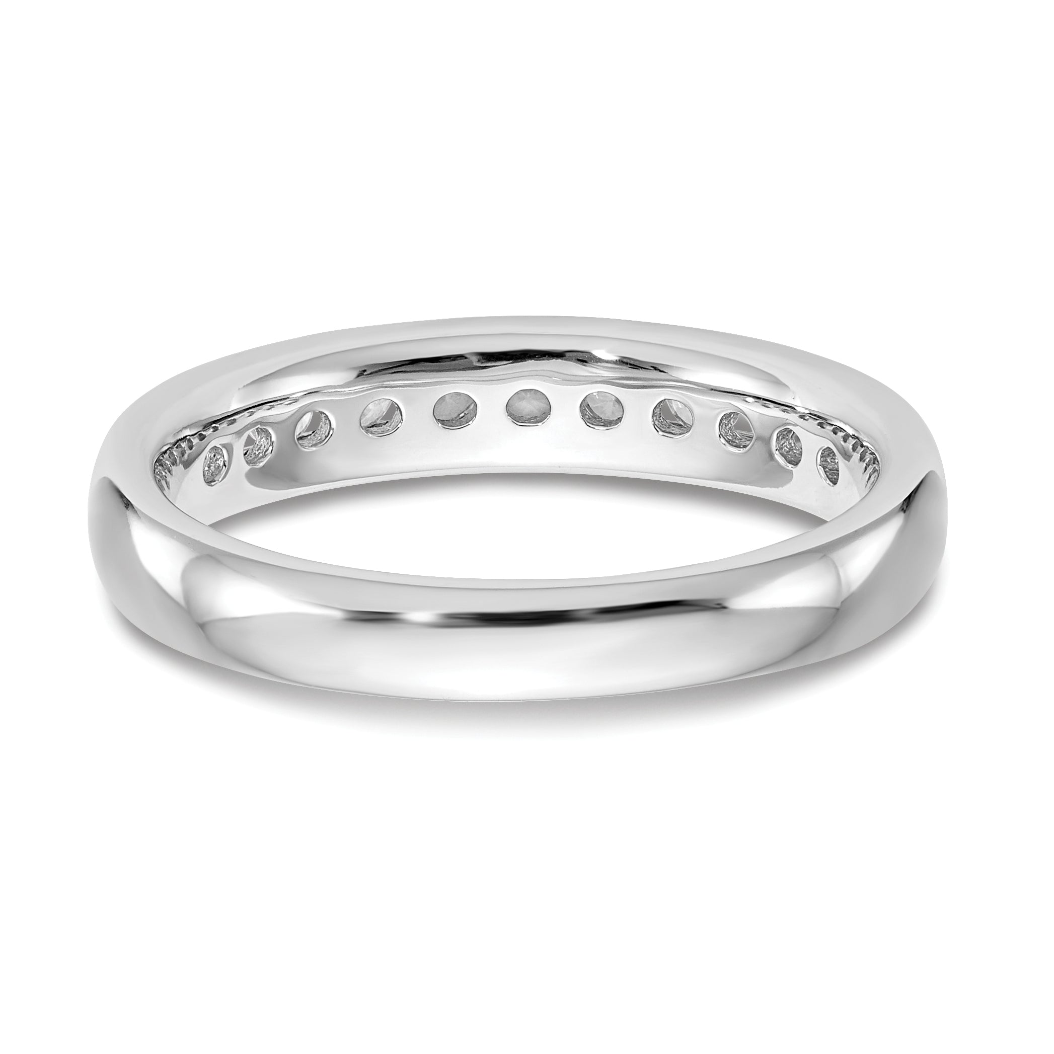 14k White Gold 3/8 carat Lab Grown Diamond VS/SI+ G+ Eleven Stone Complete Channel Set Band