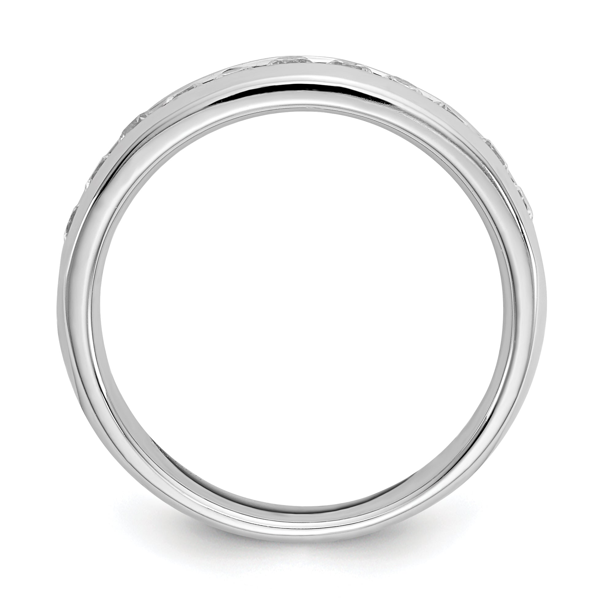 14k White Gold 1/2 carat Lab Grown Diamond VS/SI+ G+ Eleven Stone Complete Channel Set Band