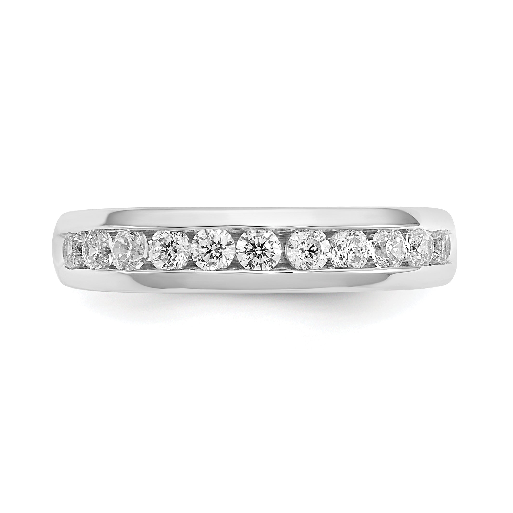14k White Gold 1/2 carat Lab Grown Diamond VS/SI+ G+ Eleven Stone Complete Channel Set Band