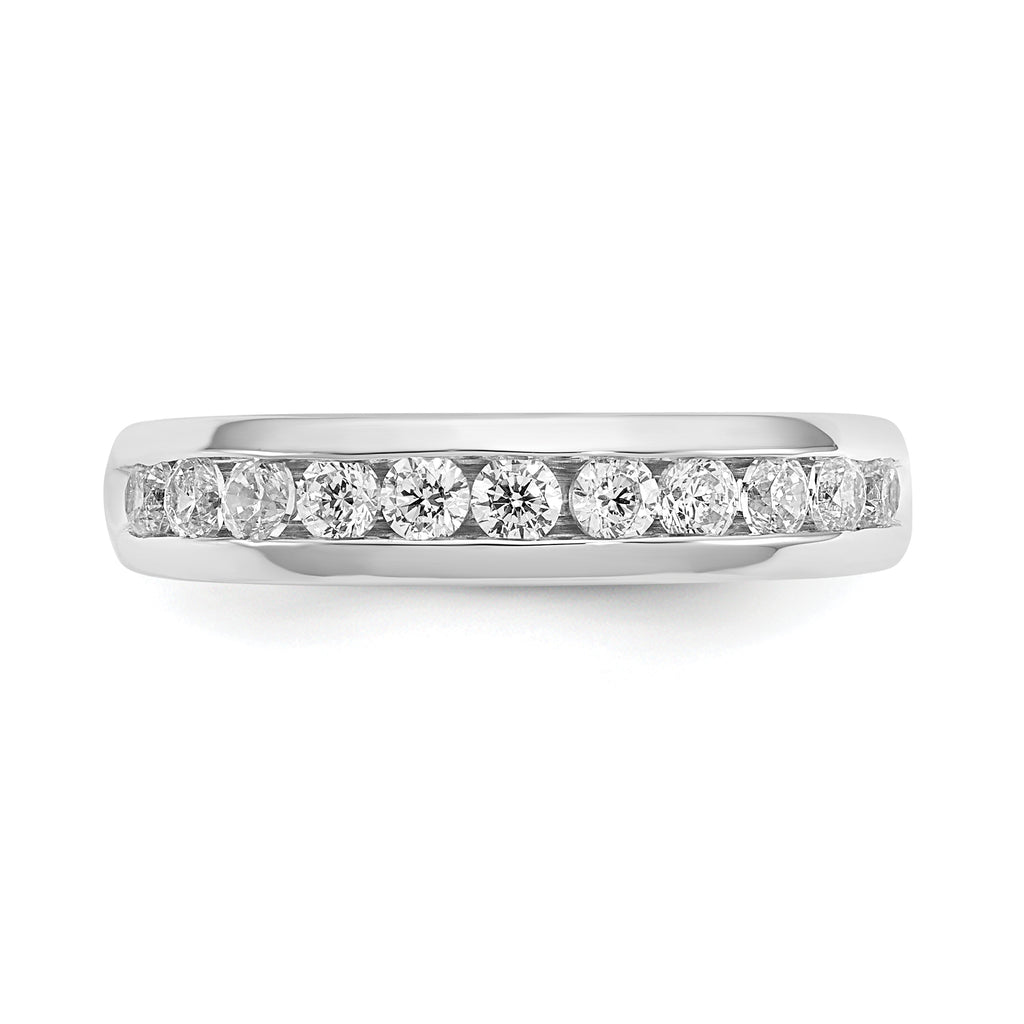 14k White Gold 1/2 carat Lab Grown Diamond VS/SI+ G+ Eleven Stone Complete Channel Set Band