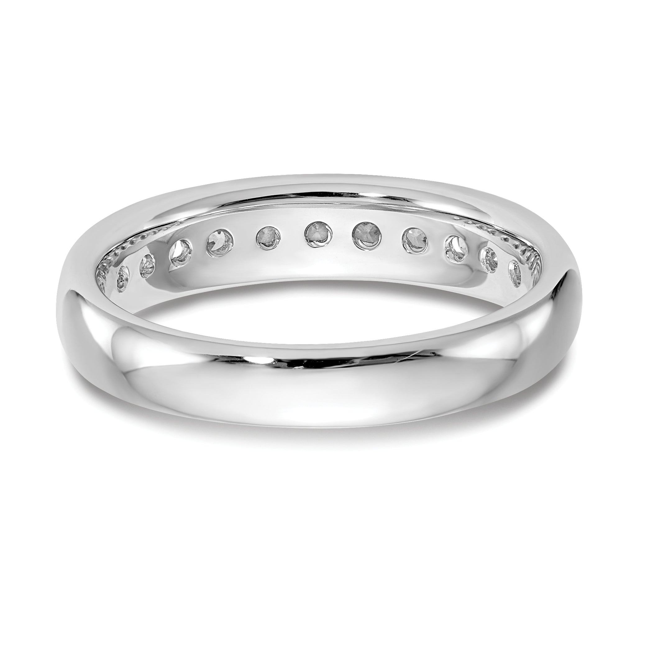 14k White Gold 1/2 carat Lab Grown Diamond VS/SI+ G+ Eleven Stone Complete Channel Set Band