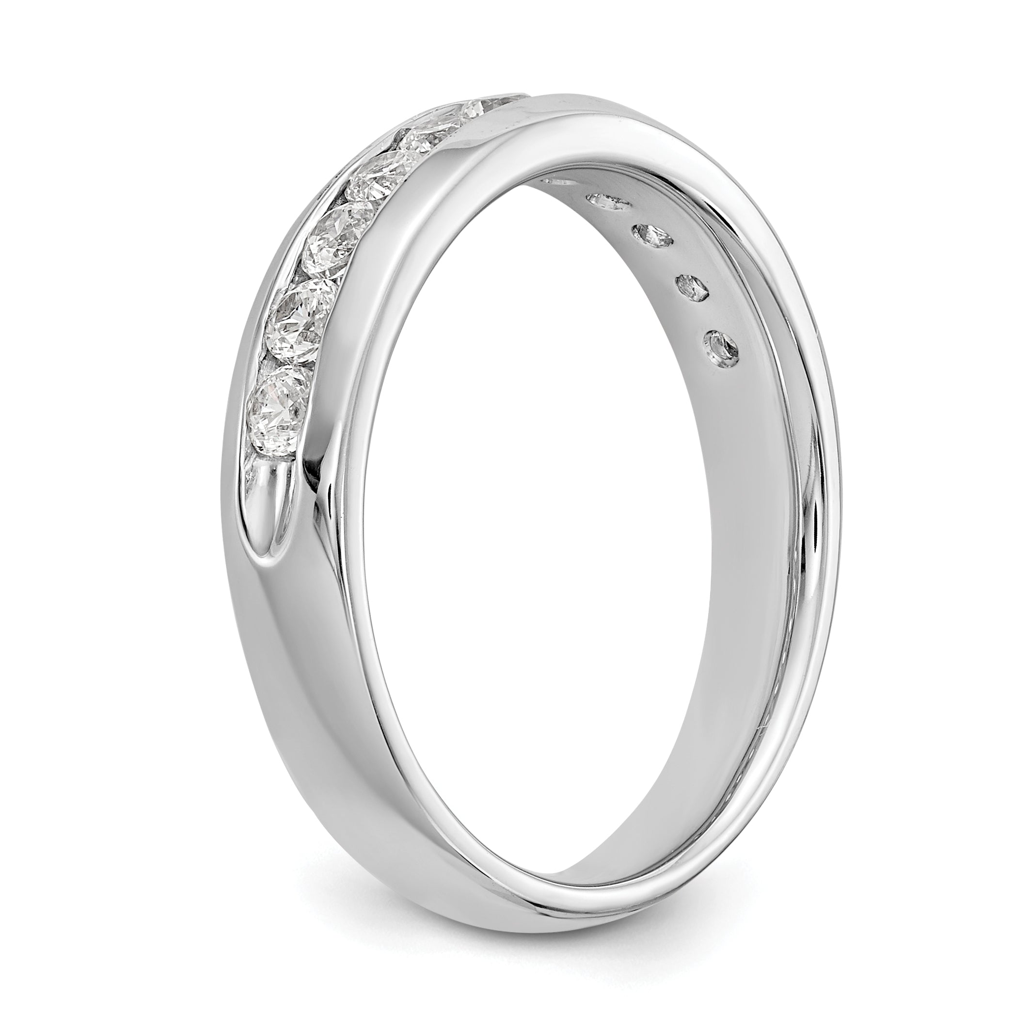 14k White Gold 1/2 carat Lab Grown Diamond VS/SI+ G+ Eleven Stone Complete Channel Set Band