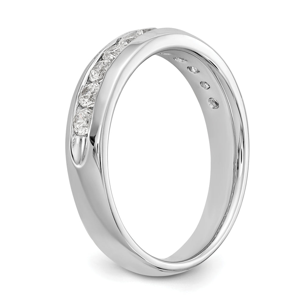 14k White Gold 1/2 carat Lab Grown Diamond VS/SI+ G+ Eleven Stone Complete Channel Set Band