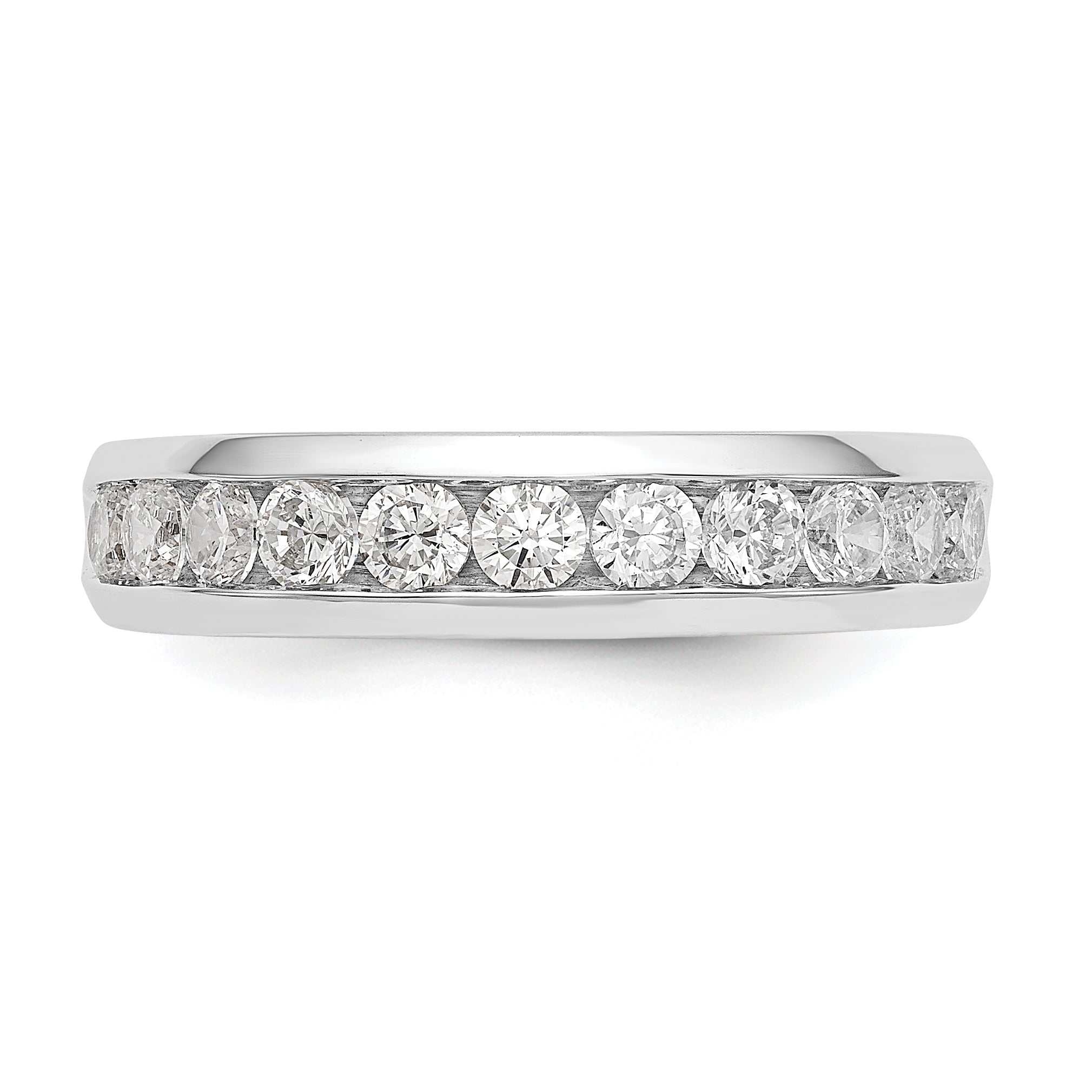 14k White Gold 3/4 carat Lab Grown Diamond VS/SI+ G+ Eleven Stone Complete Channel Set Band