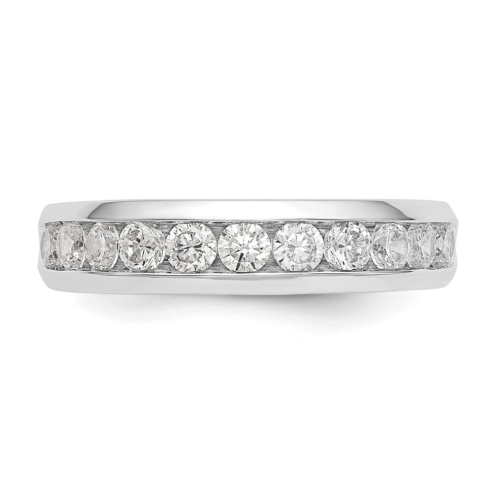 14k White Gold 3/4 carat Lab Grown Diamond VS/SI+ G+ Eleven Stone Complete Channel Set Band