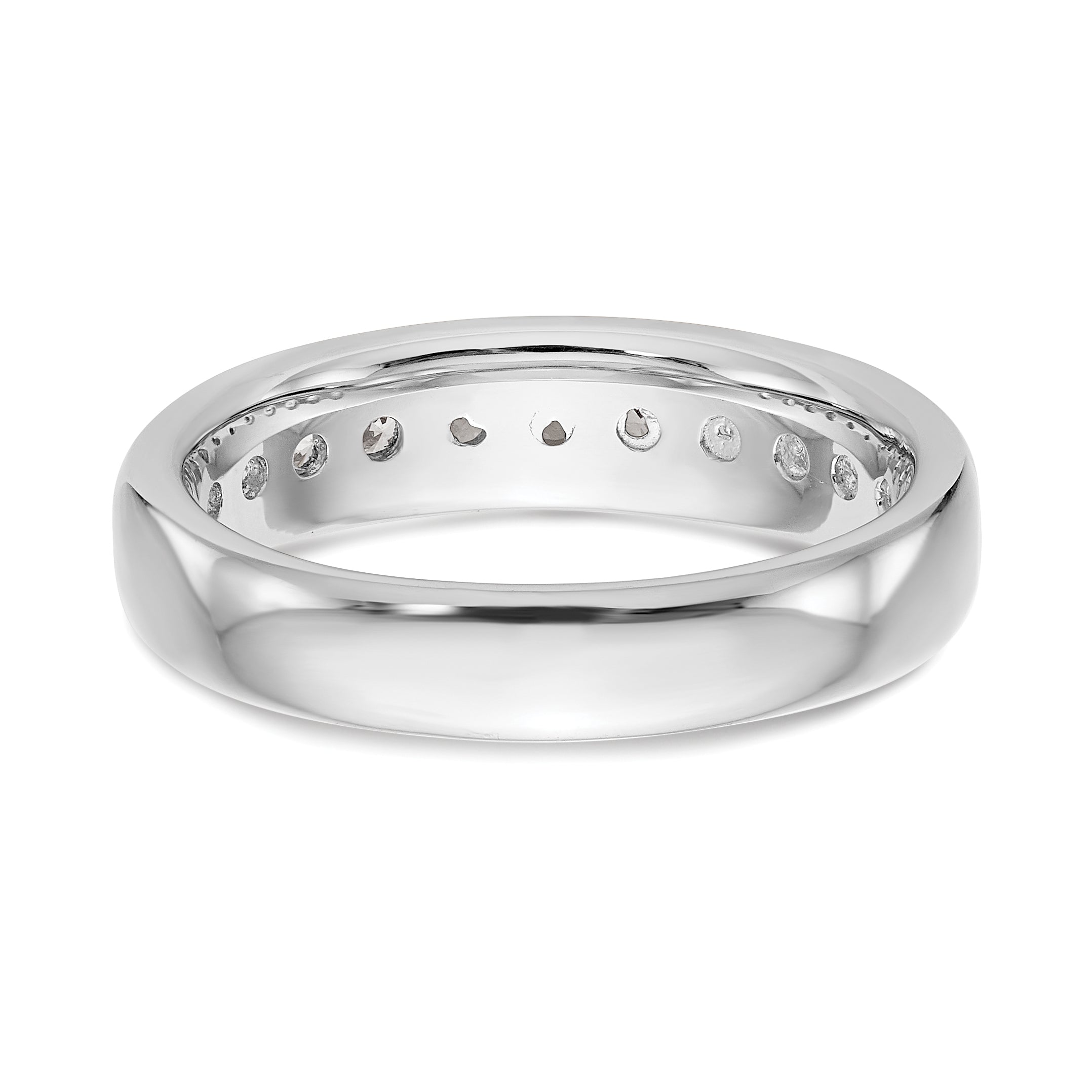 14k White Gold 3/4 carat Lab Grown Diamond VS/SI+ G+ Eleven Stone Complete Channel Set Band