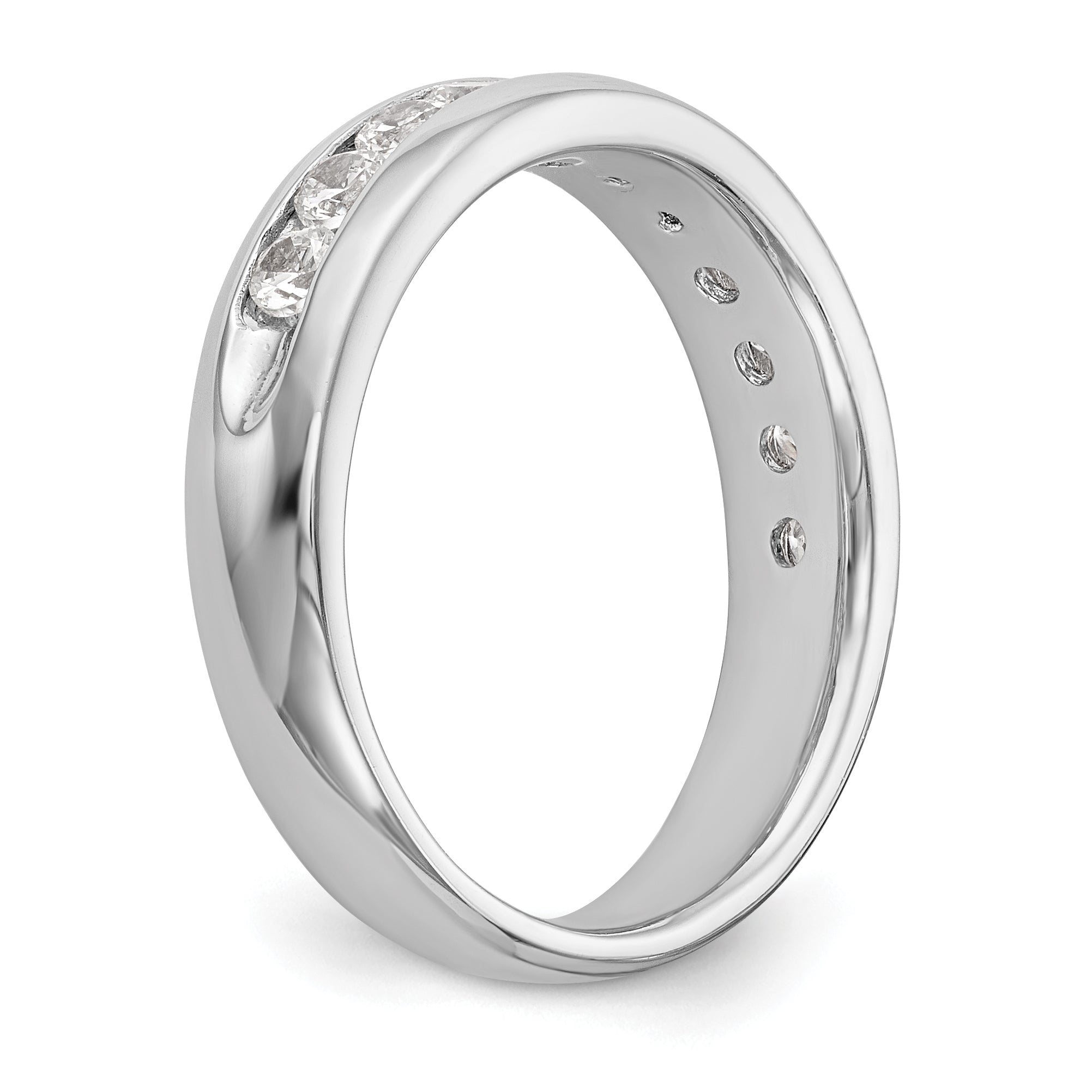 14k White Gold 3/4 carat Lab Grown Diamond VS/SI+ G+ Eleven Stone Complete Channel Set Band