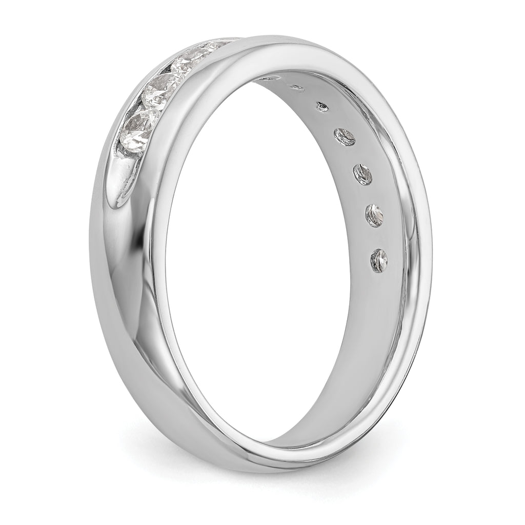 14k White Gold 3/4 carat Lab Grown Diamond VS/SI+ G+ Eleven Stone Complete Channel Set Band