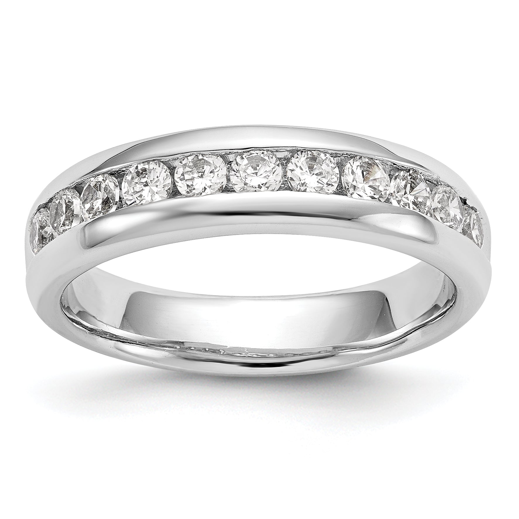 14k White Gold 3/4 carat Lab Grown Diamond VS/SI+ G+ Eleven Stone Complete Channel Set Band Main image