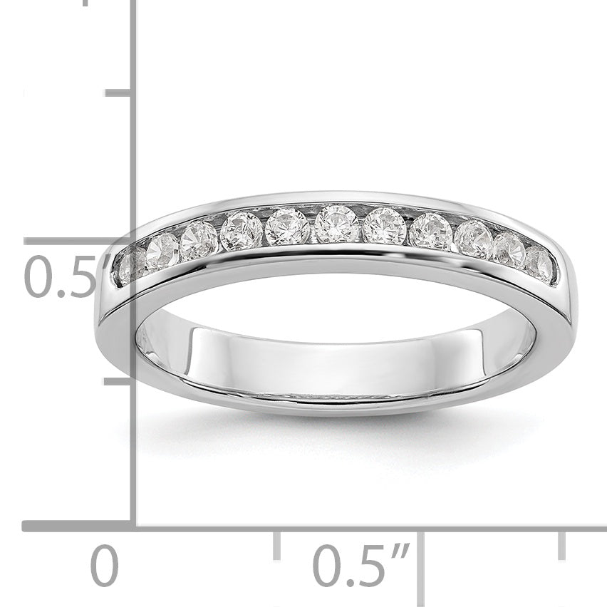 Platinum 11-Stone 1 carat Round Diamond Complete Channel Band