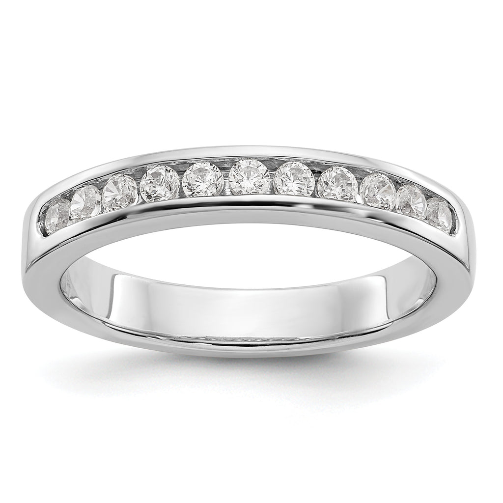 Platinum 11-Stone 1 carat Round Diamond Complete Channel Band