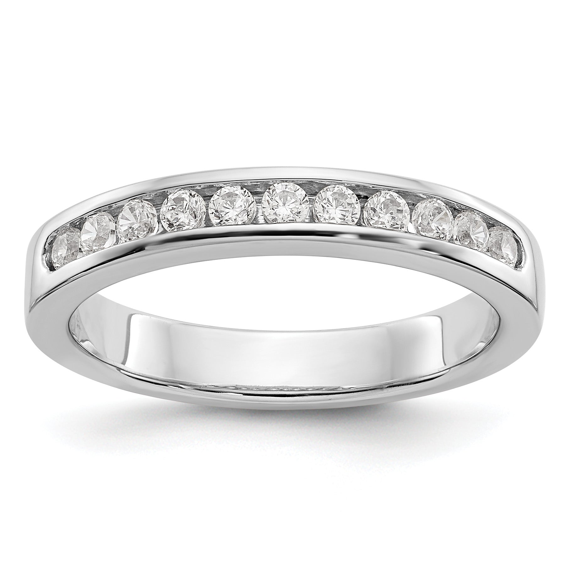 Platinum 11-Stone 1 carat Round Diamond Complete Channel Band
