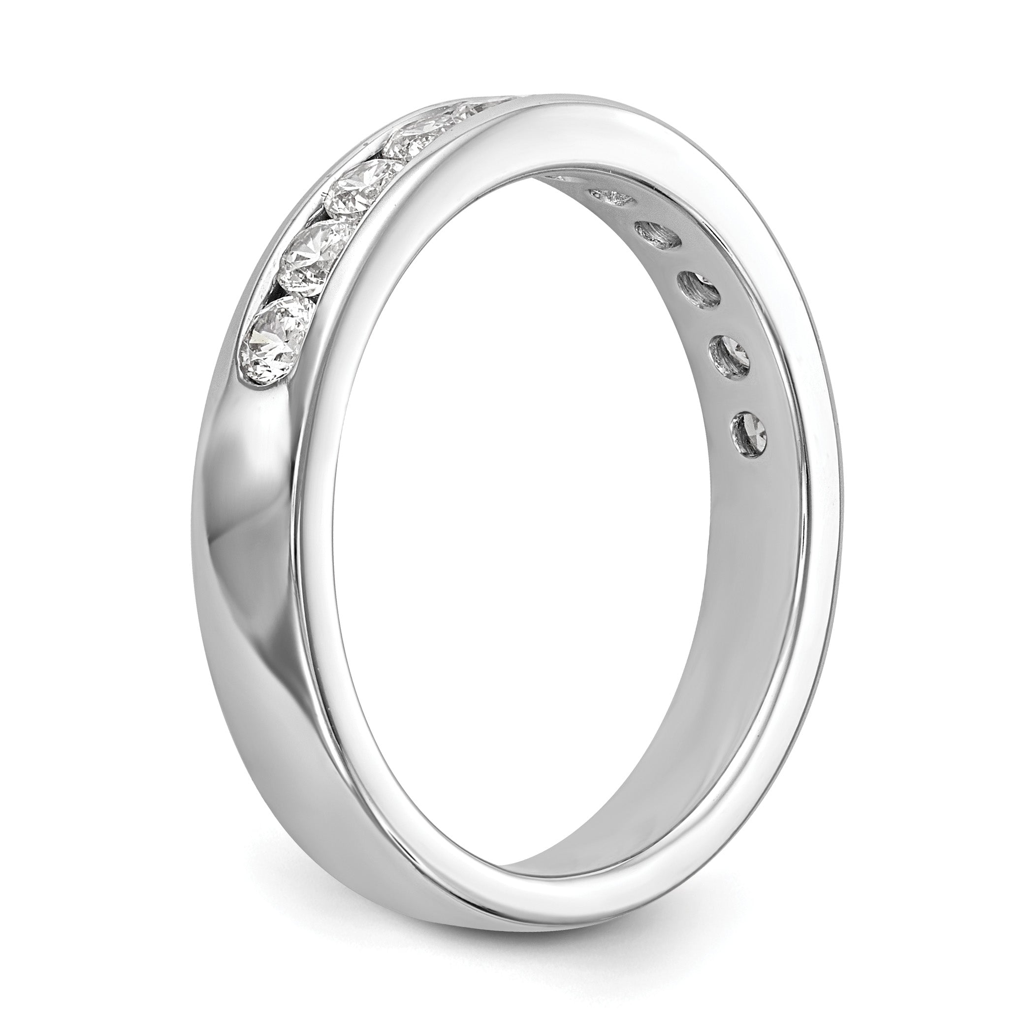 Platinum 11-Stone 1/2 carat Round Diamond Complete Channel Band