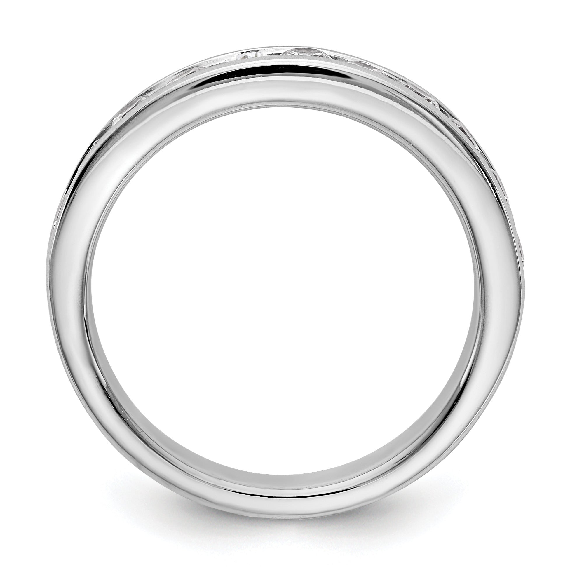 Platinum 11-Stone 3/4 carat Round Diamond Complete Channel Band