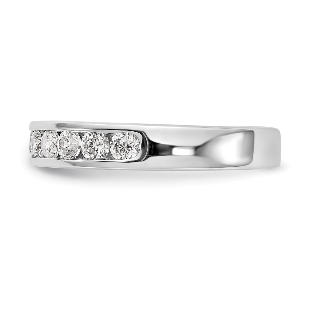 Platinum 11-Stone 3/4 carat Round Diamond Complete Channel Band