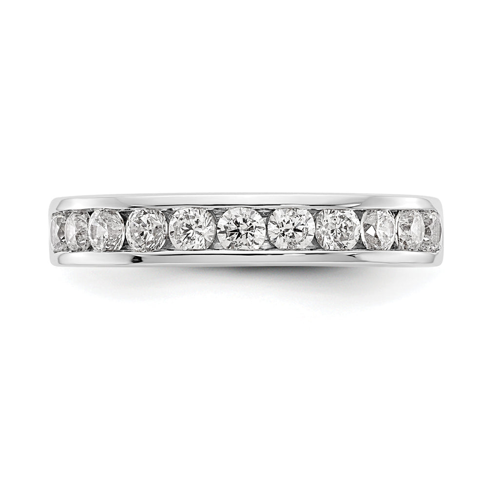 Platinum 11-Stone 3/4 carat Round Diamond Complete Channel Band