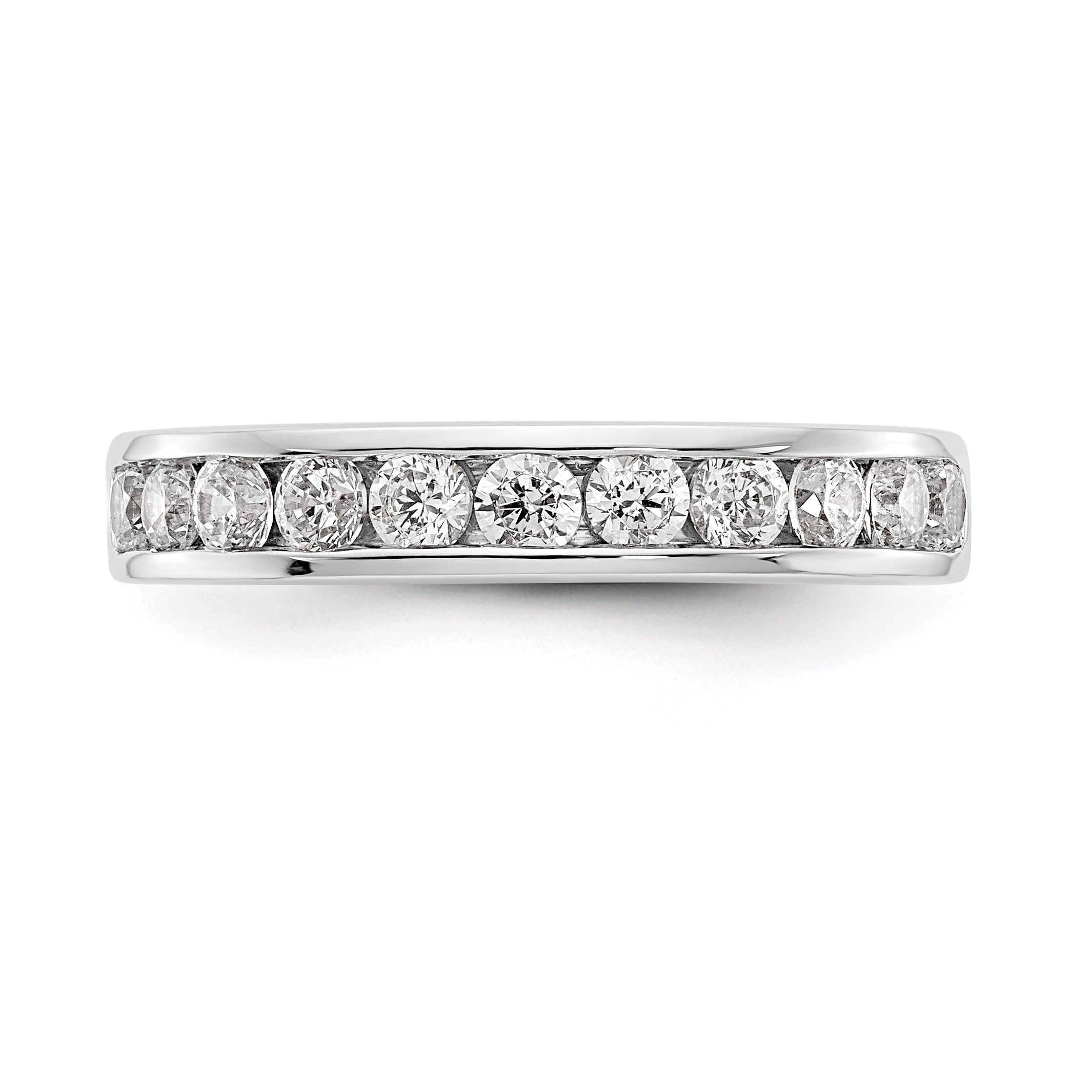 Platinum 11-Stone 3/4 carat Round Diamond Complete Channel Band