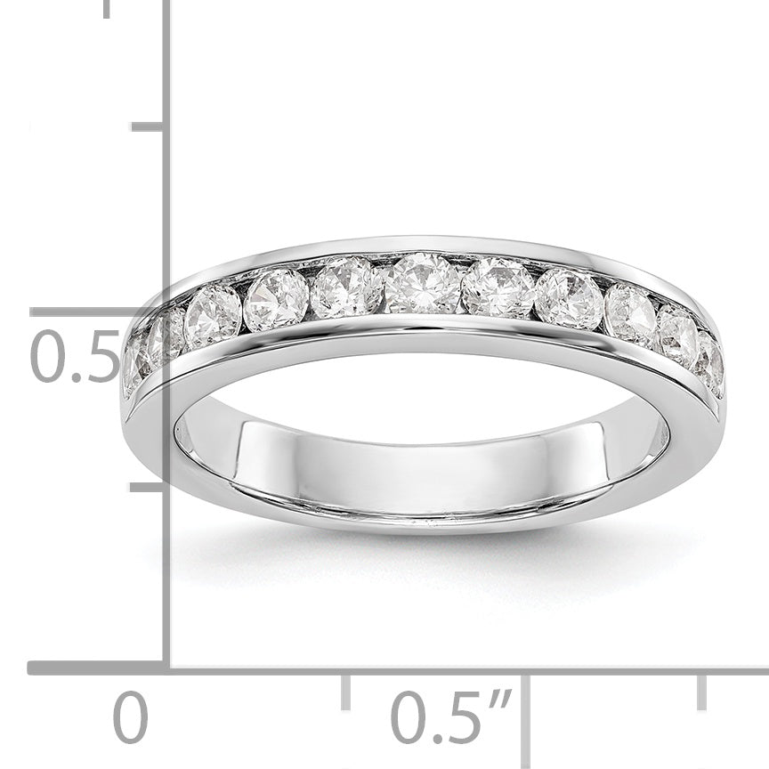 Platinum 11-Stone 1/5 carat Round Diamond Complete Channel Band