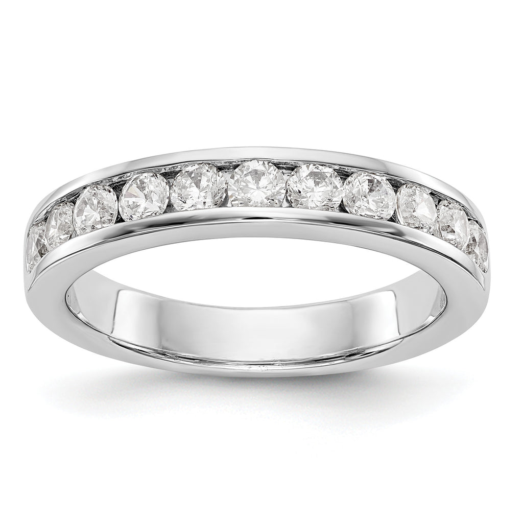 Platinum 11-Stone 1/5 carat Round Diamond Complete Channel Band