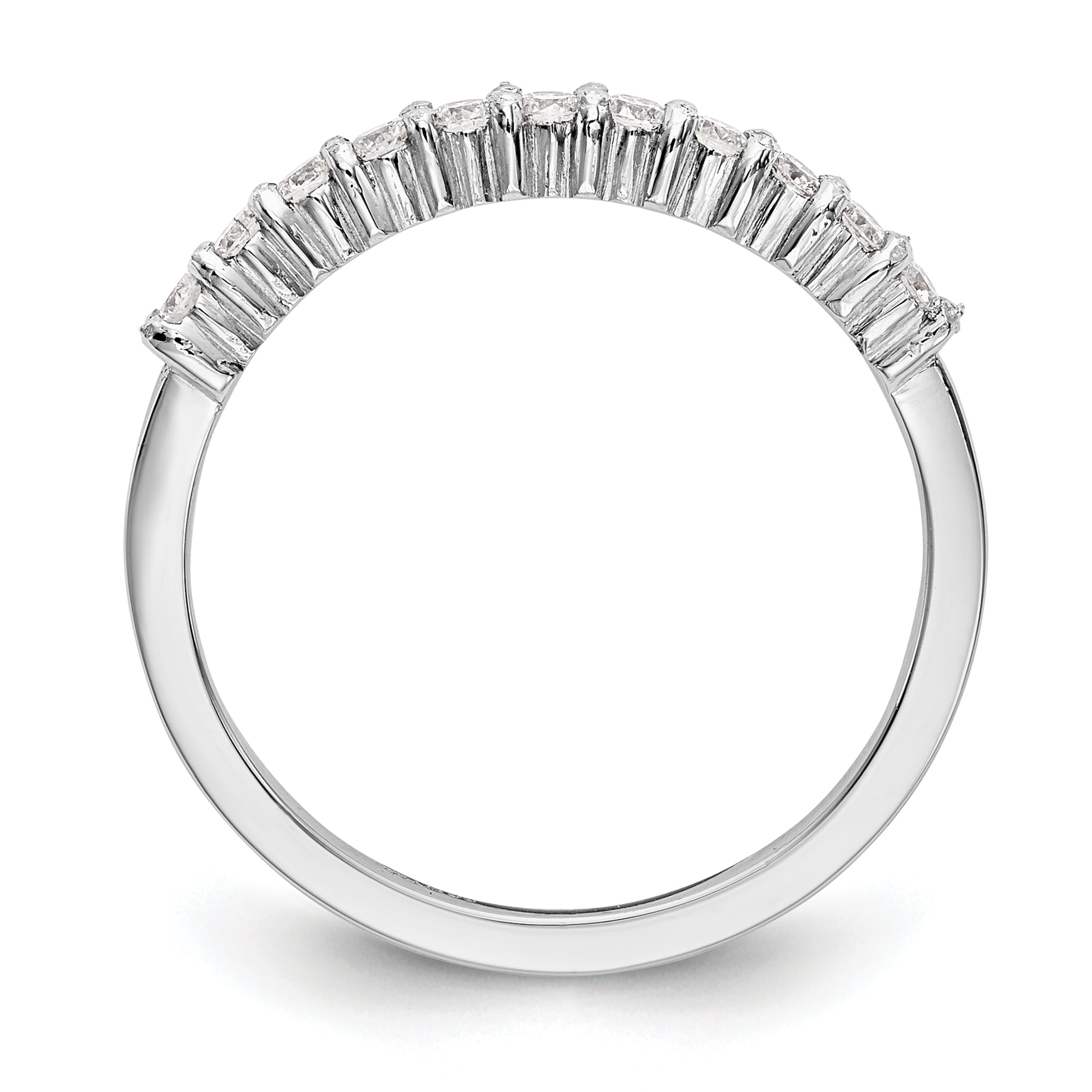 Platinum 11-Stone (Holds 11-1.6mm Round) Wedding Band Mounting (No Stone Included)