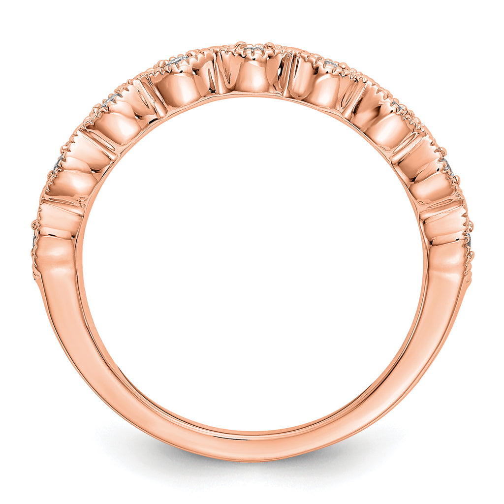 14k Rose Gold 1/10 carat Lab Grown Diamond VS/SI+ G+ Complete Fashion Band