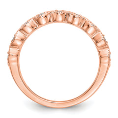 14k Rose Gold 1/10 carat Lab Grown Diamond VS/SI+ G+ Complete Fashion Band