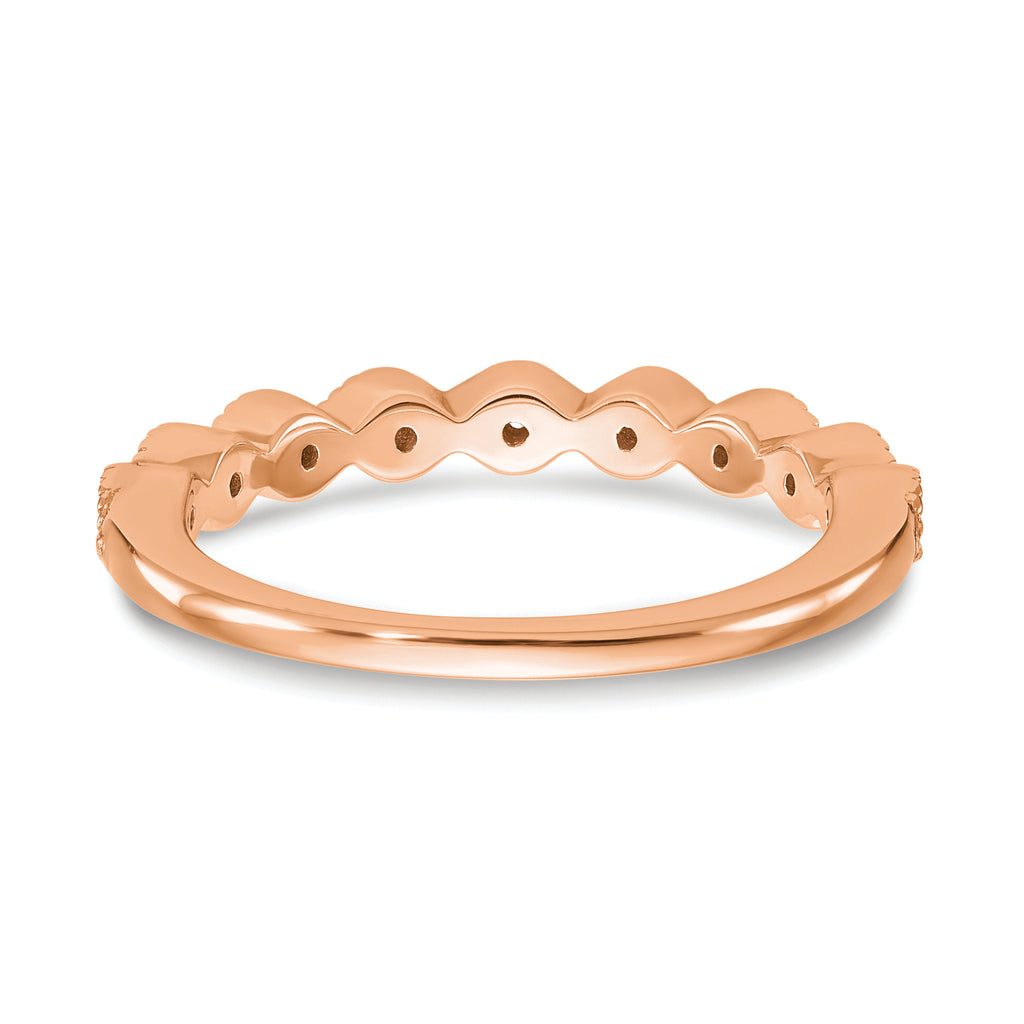 14k Rose Gold 1/10 carat Lab Grown Diamond VS/SI+ G+ Complete Fashion Band