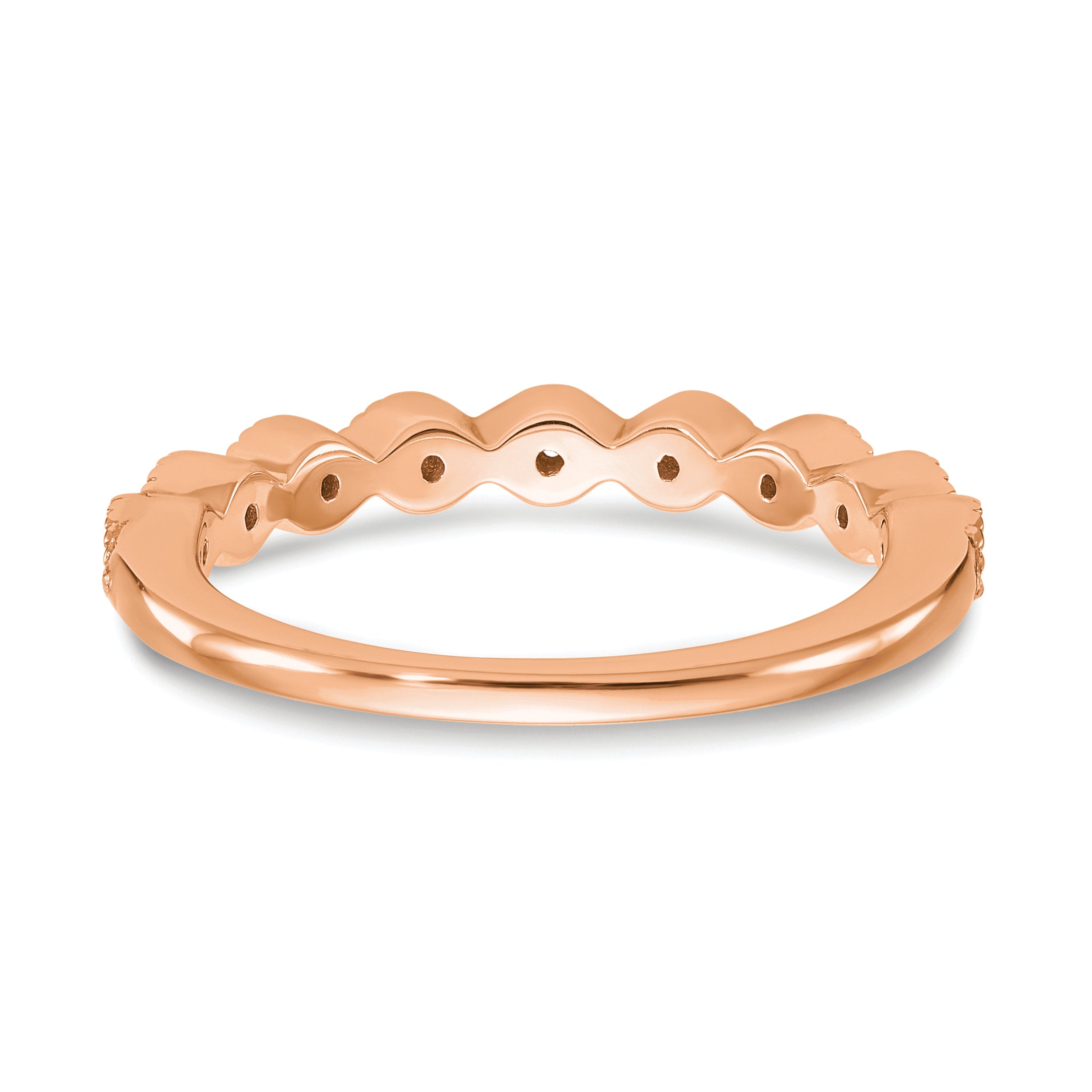 14k Rose Gold 1/10 carat Lab Grown Diamond VS/SI+ G+ Complete Fashion Band