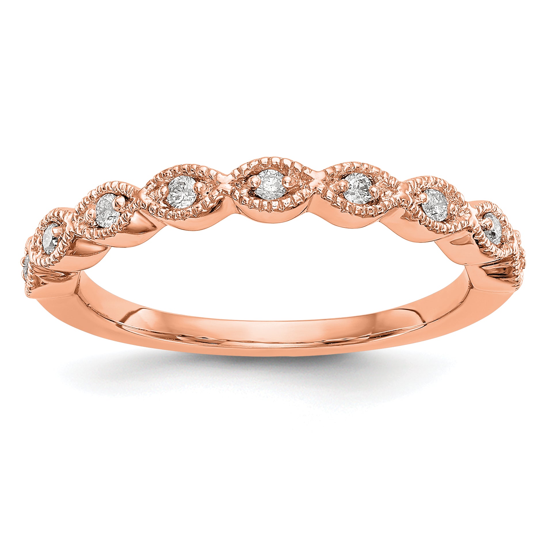 14k Rose Gold 1/10 carat Lab Grown Diamond VS/SI+ G+ Complete Fashion Band Main image