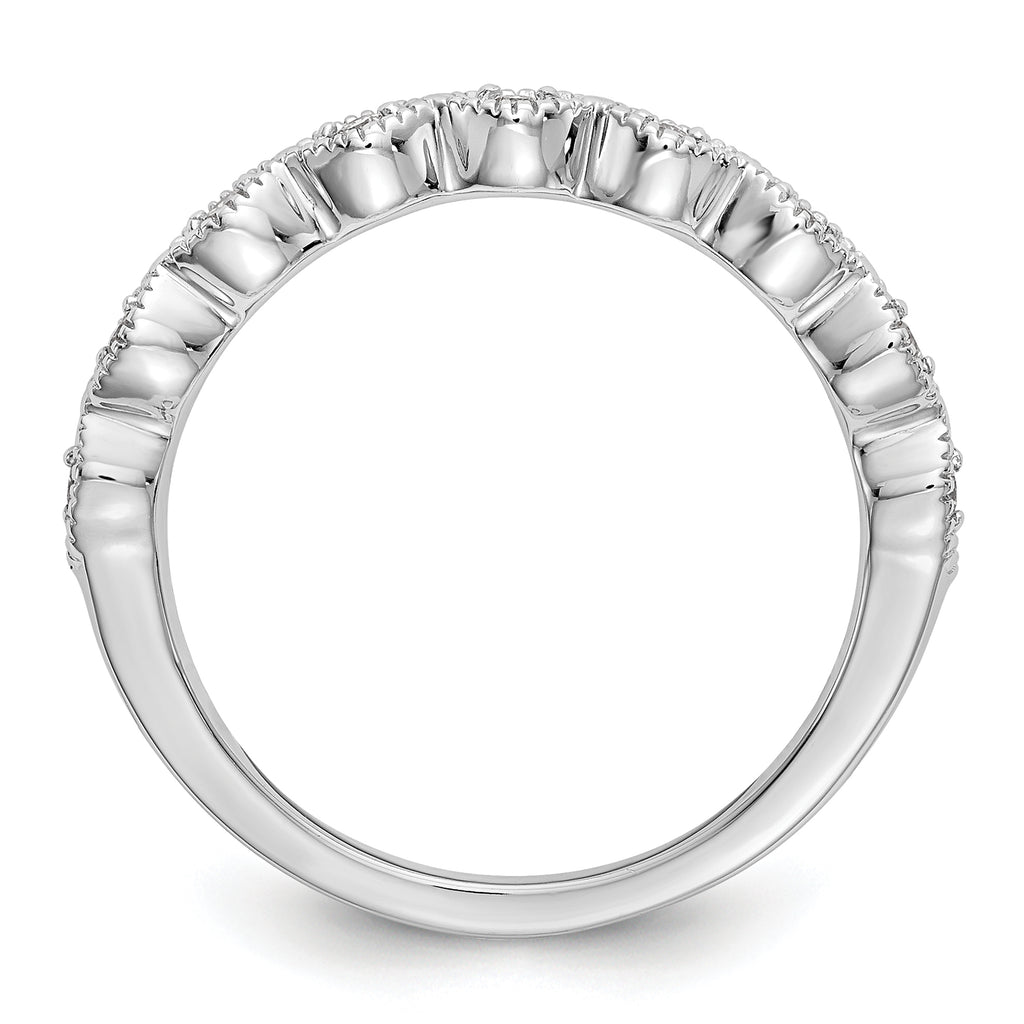 14k White Gold 1/10 carat Lab Grown Diamond VS/SI+ G+ Complete Fashion Band