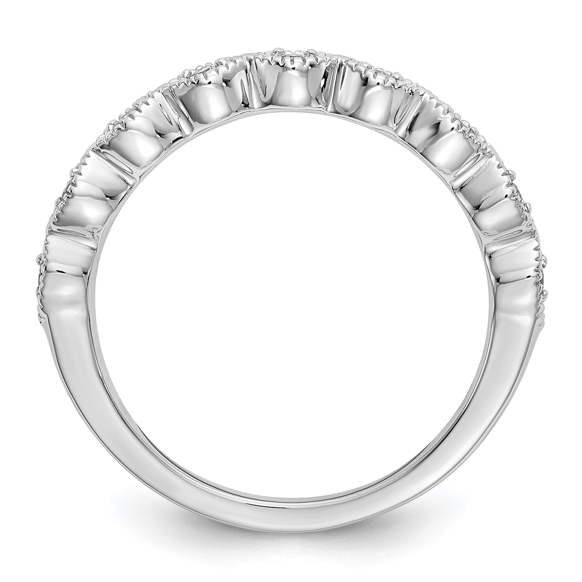 14k White Gold 1/10 carat Lab Grown Diamond VS/SI+ G+ Complete Fashion Band