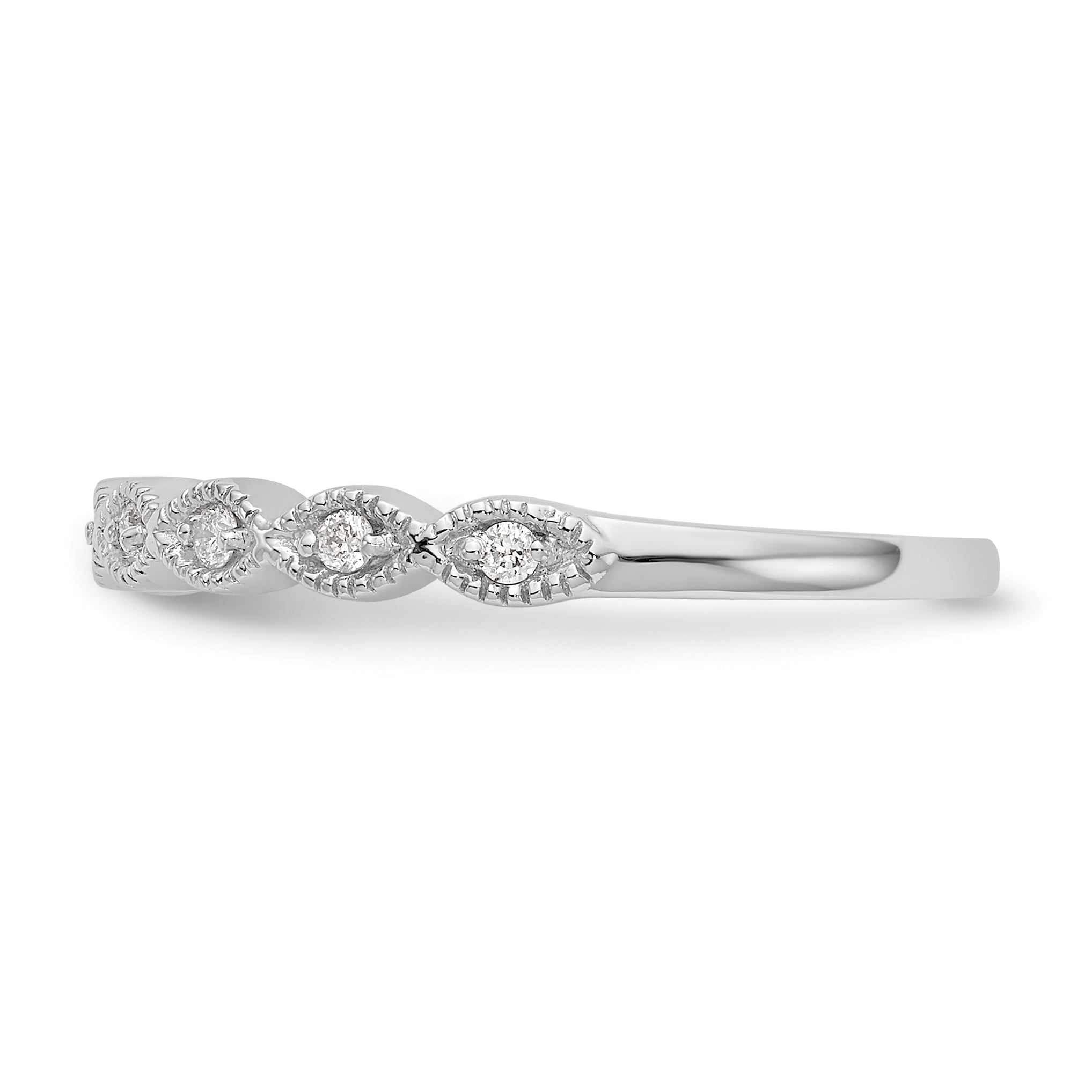 14k White Gold 1/10 carat Lab Grown Diamond VS/SI+ G+ Complete Fashion Band