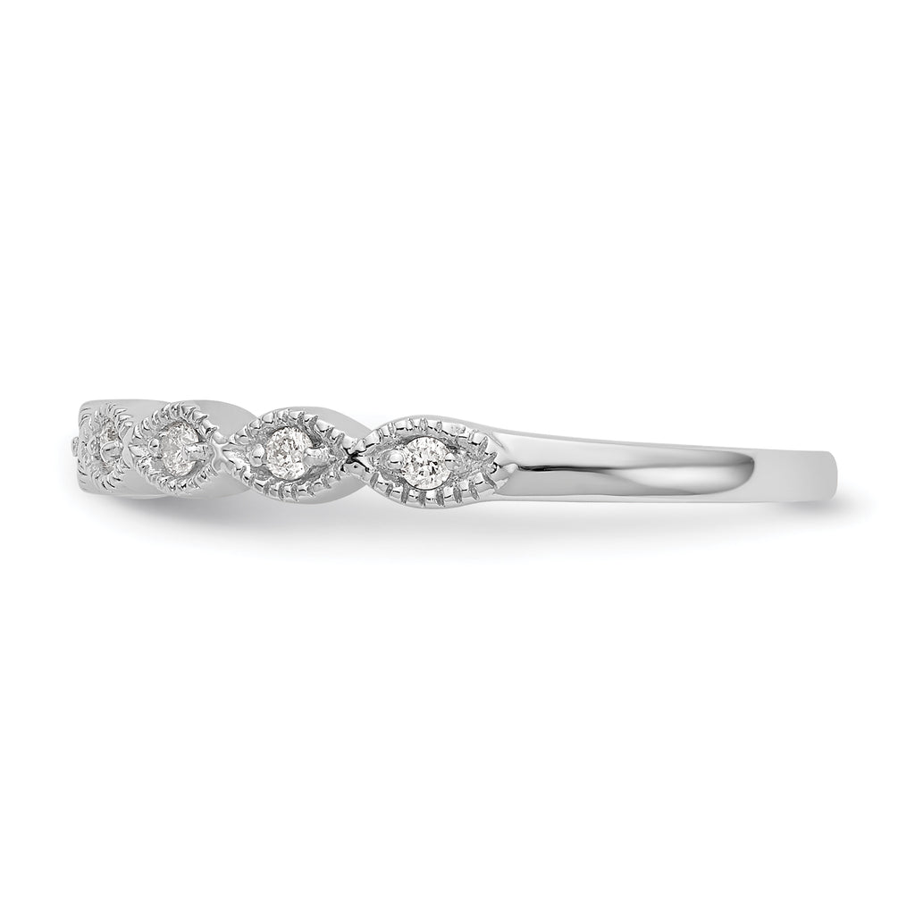 14k White Gold 1/10 carat Lab Grown Diamond VS/SI+ G+ Complete Fashion Band