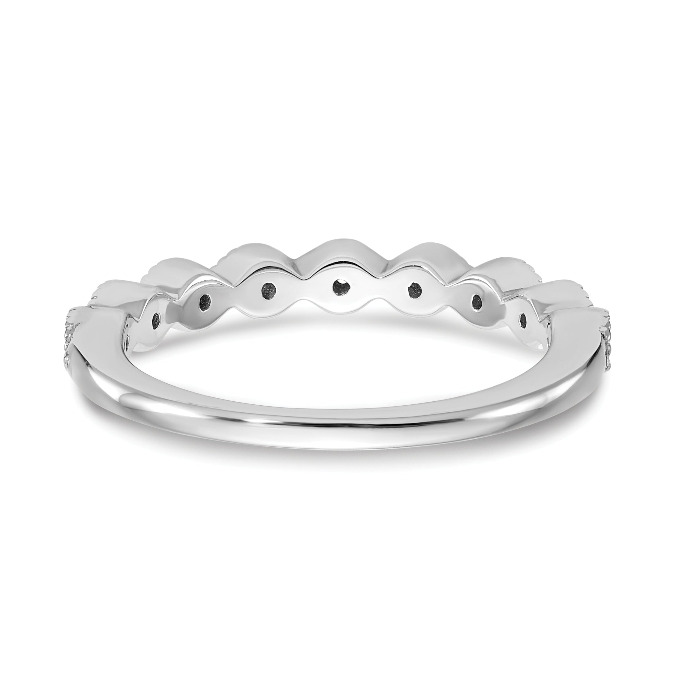 14k White Gold 1/10 carat Lab Grown Diamond VS/SI+ G+ Complete Fashion Band