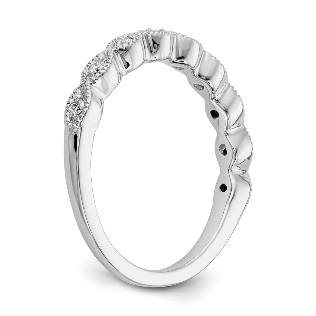 14k White Gold 1/10 carat Lab Grown Diamond VS/SI+ G+ Complete Fashion Band